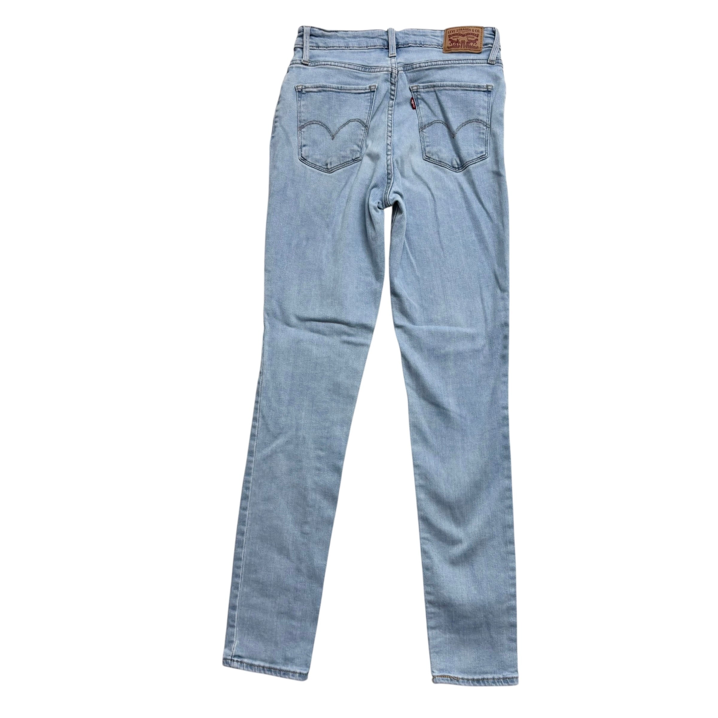 Levis 721 Jeans W28 L30 Womens Light Blue High Rise Skinny Stretch Denim