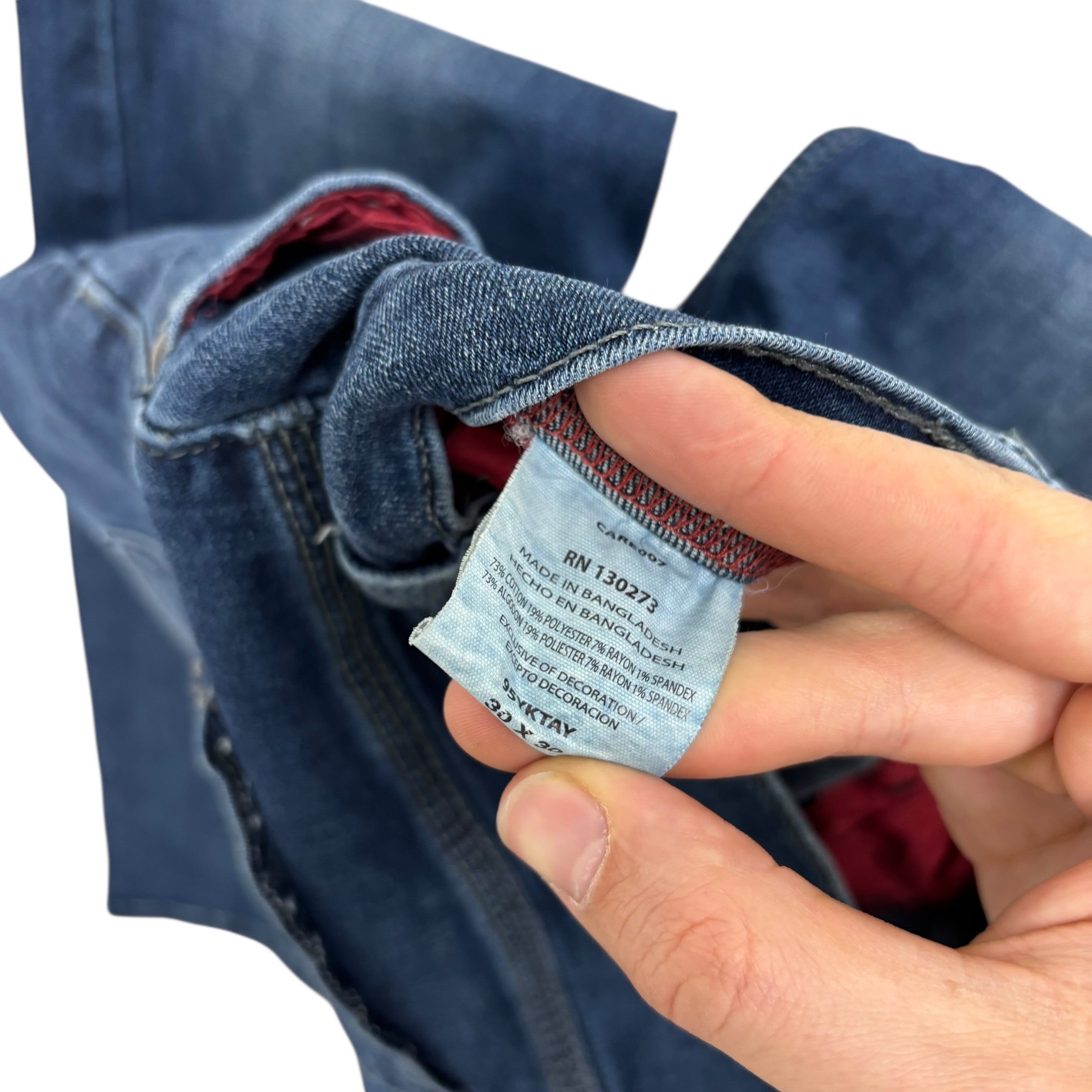 Wrangler Jeans W30 L30 Mens Dark Blue Regular Straight Fit Stretch Denim (E)