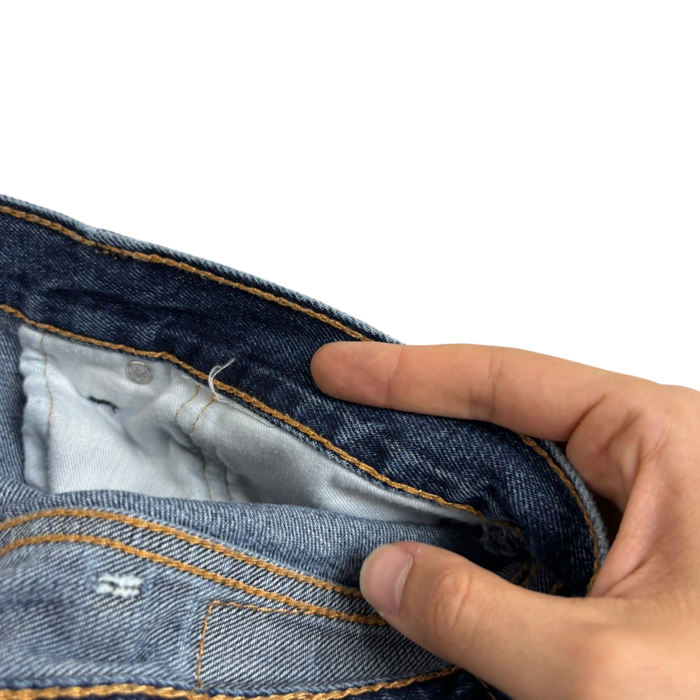 Levis 505 Jeans W40 L34 Mens Mid Blue Regular Straight Fit Denim (E)