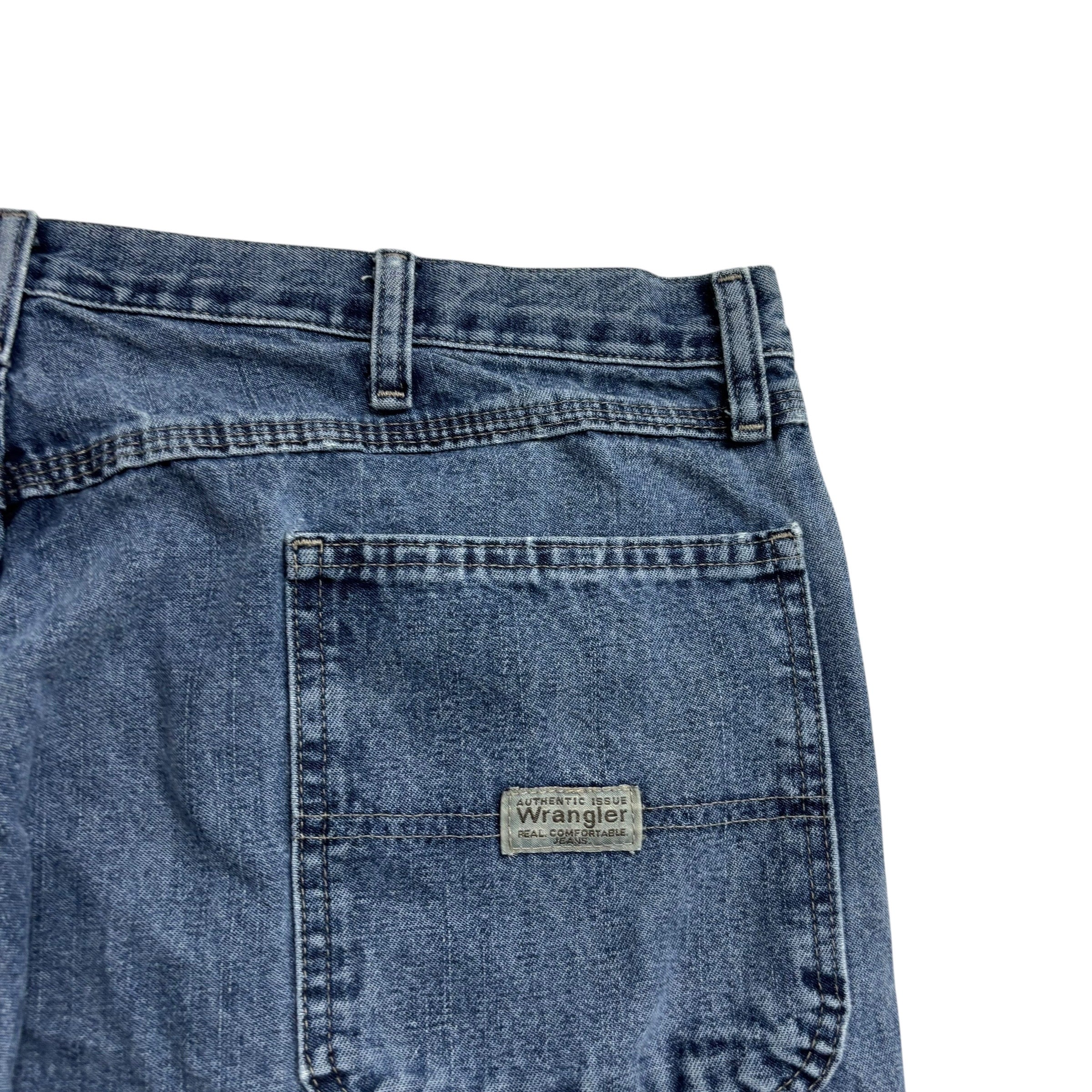 Wrangler Carpenter Jeans W40 L30 Mens Mid Blue Relaxed Straight Fit Denim (F)