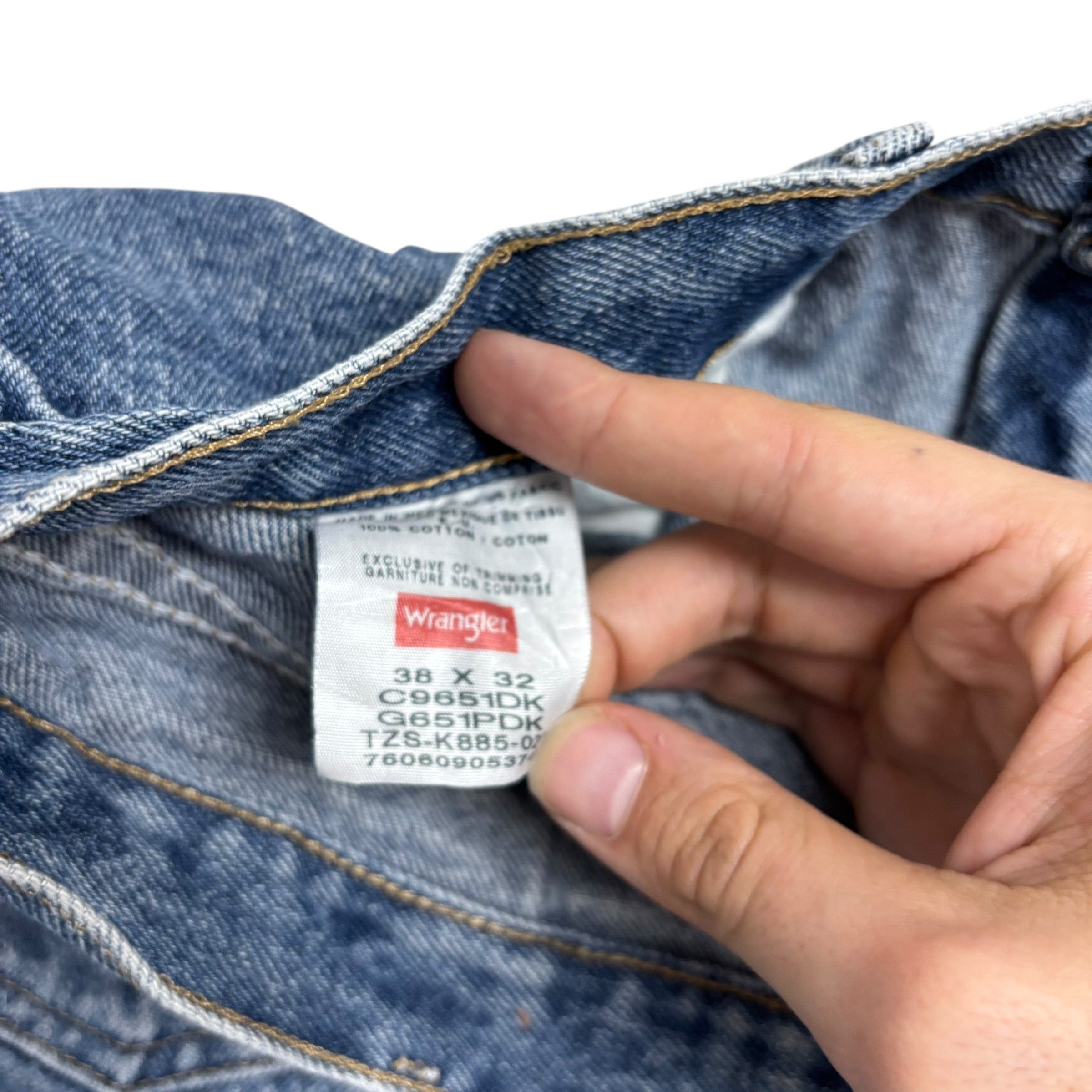 Wrangler Jeans W38 L33 Mens Light Blue Regular Straight Fit Denim