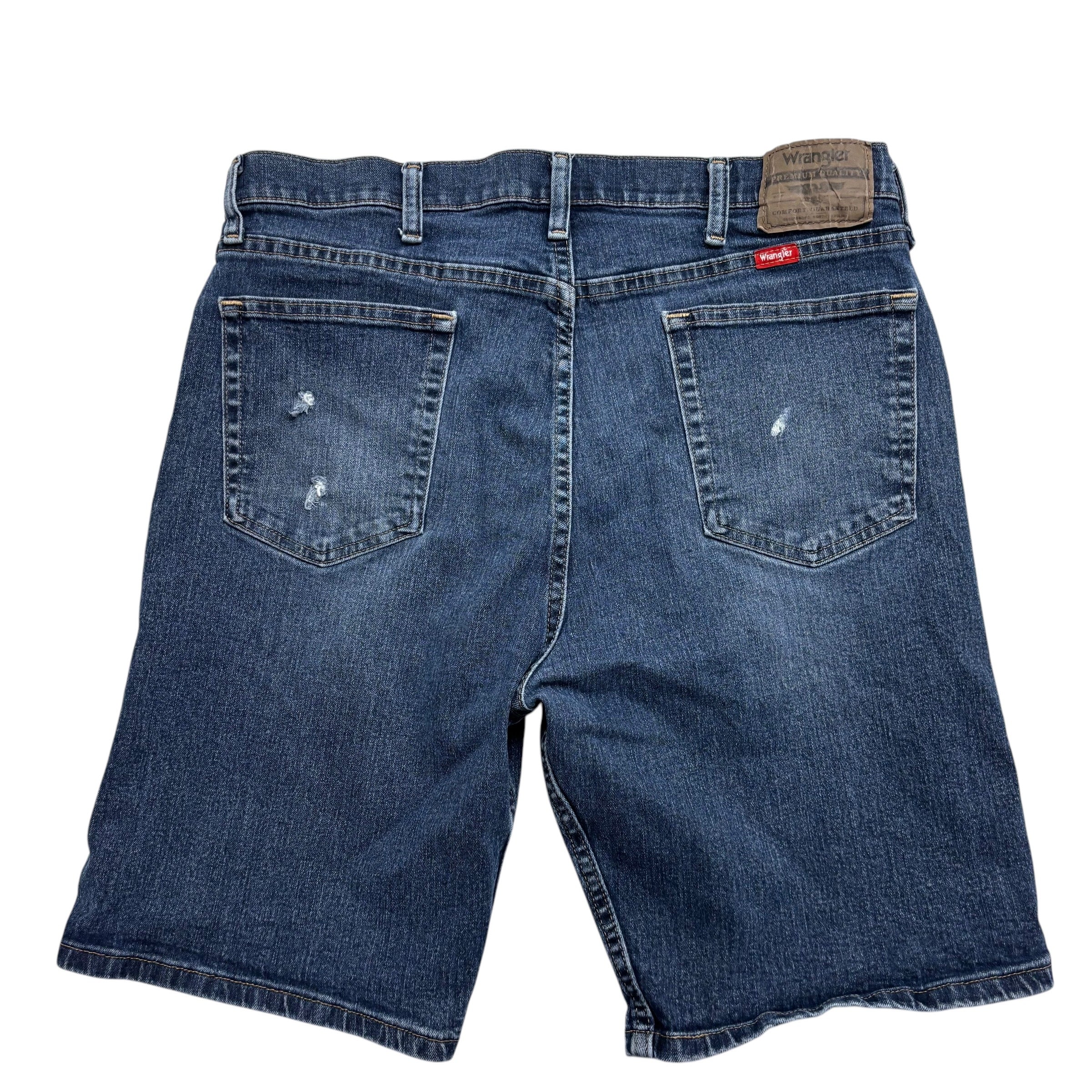 Wrangler Jorts W34 Mens Denim Shorts Mid Blue Regular Fit Stretch (F)