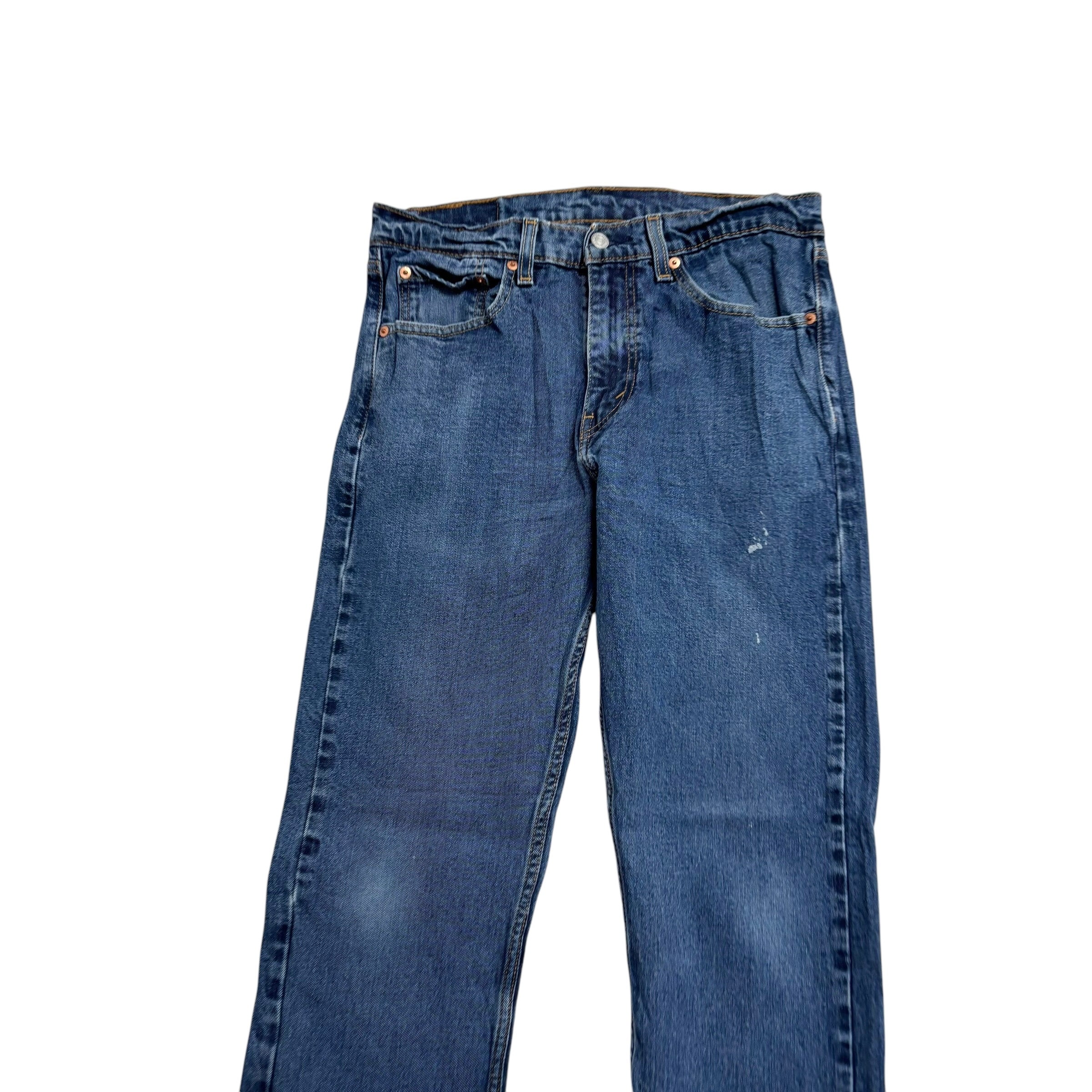 Levis 505 Jeans W32 L32 Mens Mid Blue Regular Straight Fit Stretch Denim