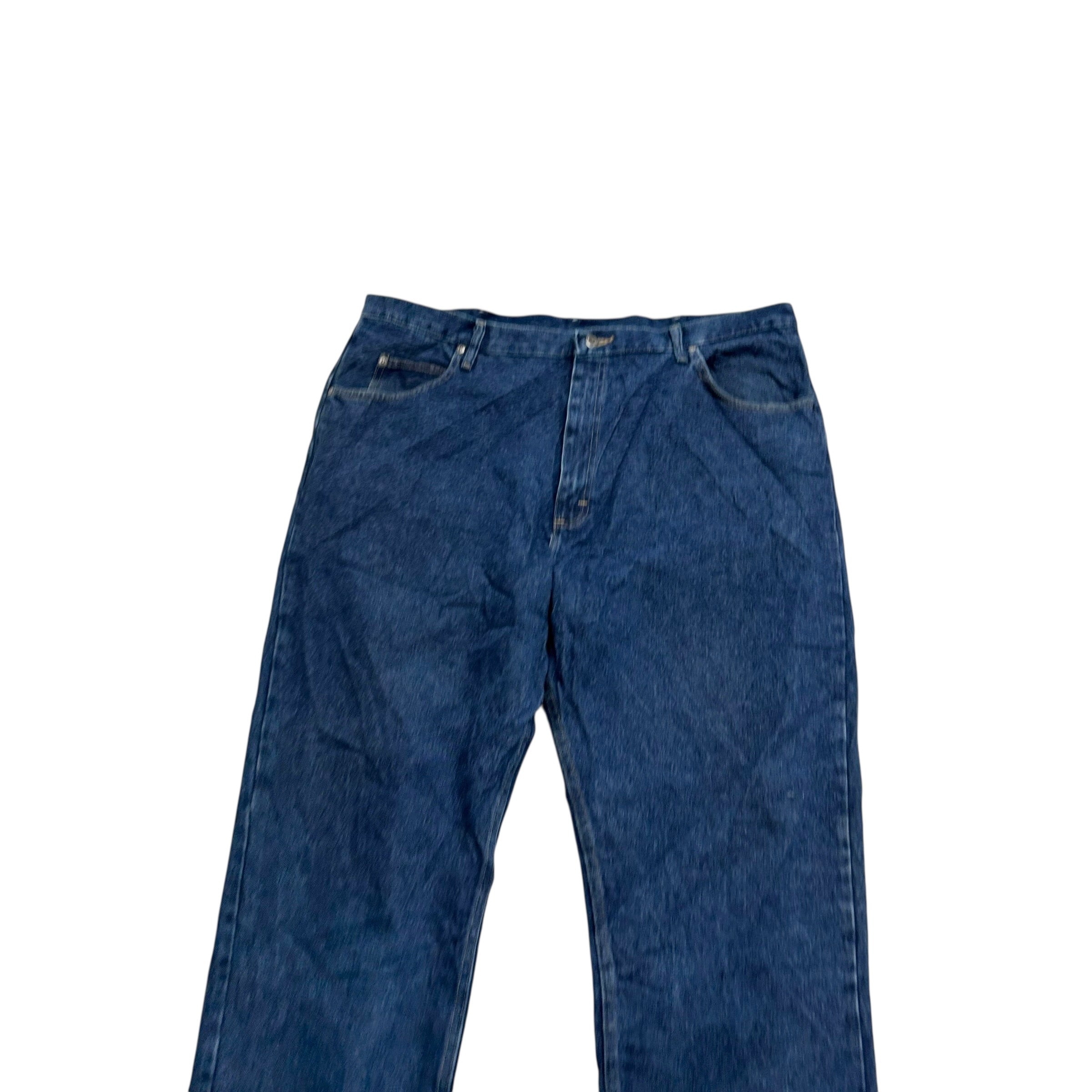 Wrangler Jeans W42 L34 Mens Dark Blue Relaxed Straight Fit Denim (E)