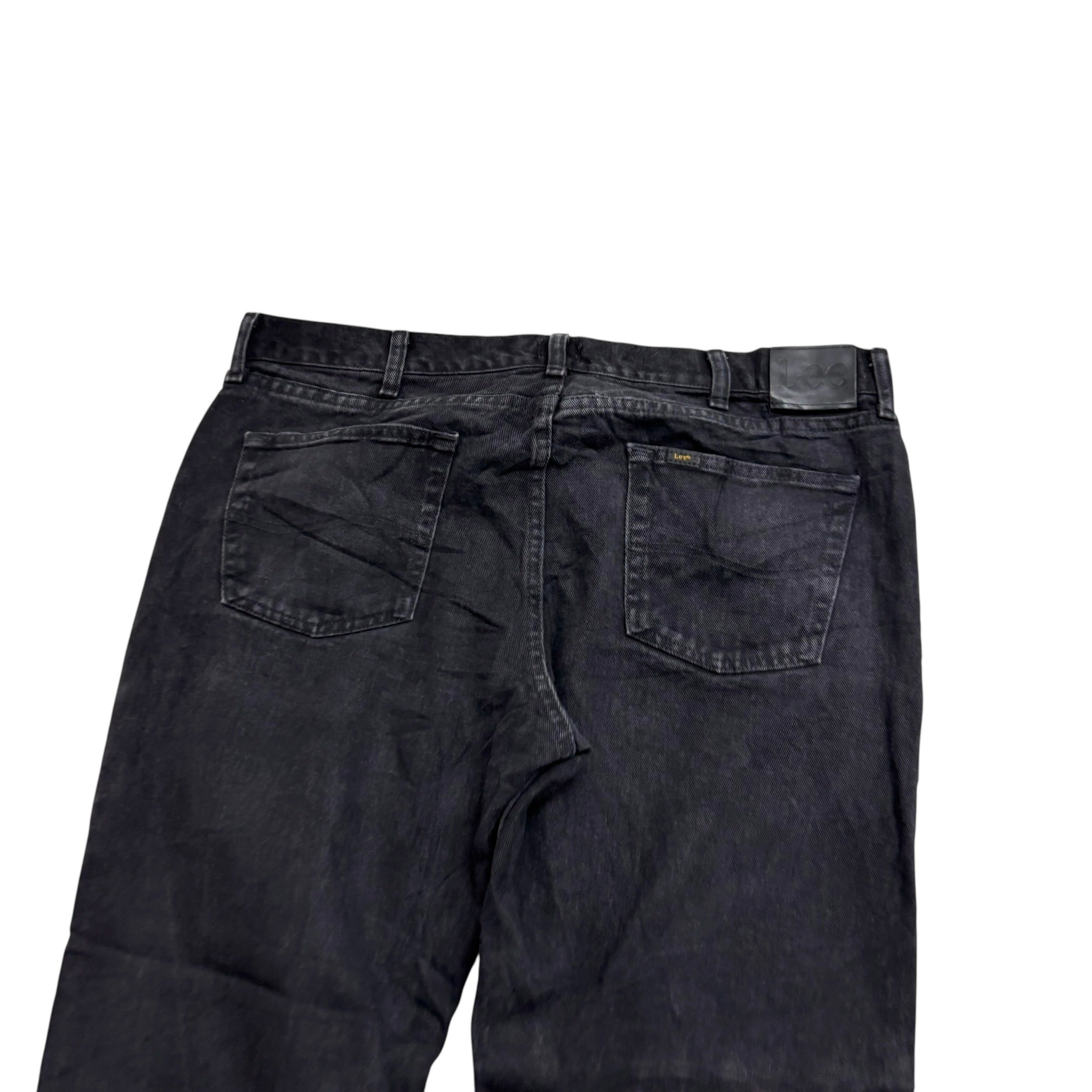 Lee Jeans W40 L30 Mens Regular Straight Fit Black Denim (E)