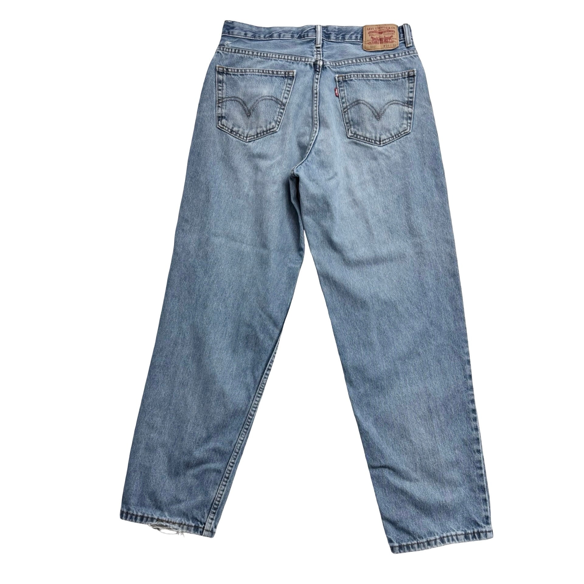 Levis 560 Jeans W33 L31 Mens Light Blue Baggy Relaxed Comfort Fit Vintage (F)