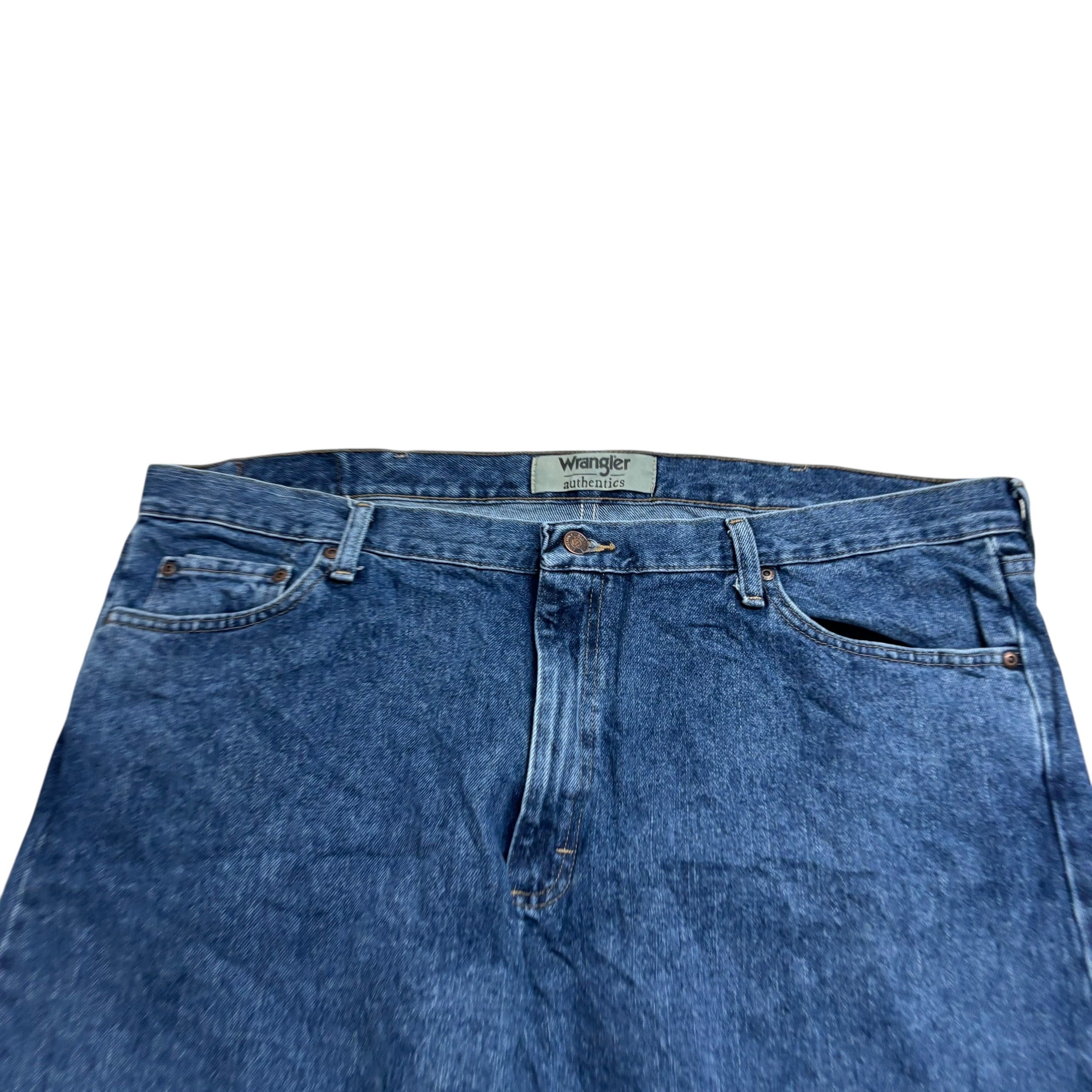 Wrangler Jeans W42 L30 Mens Mid Blue Relaxed Straight Fit Baggy Denim (E)