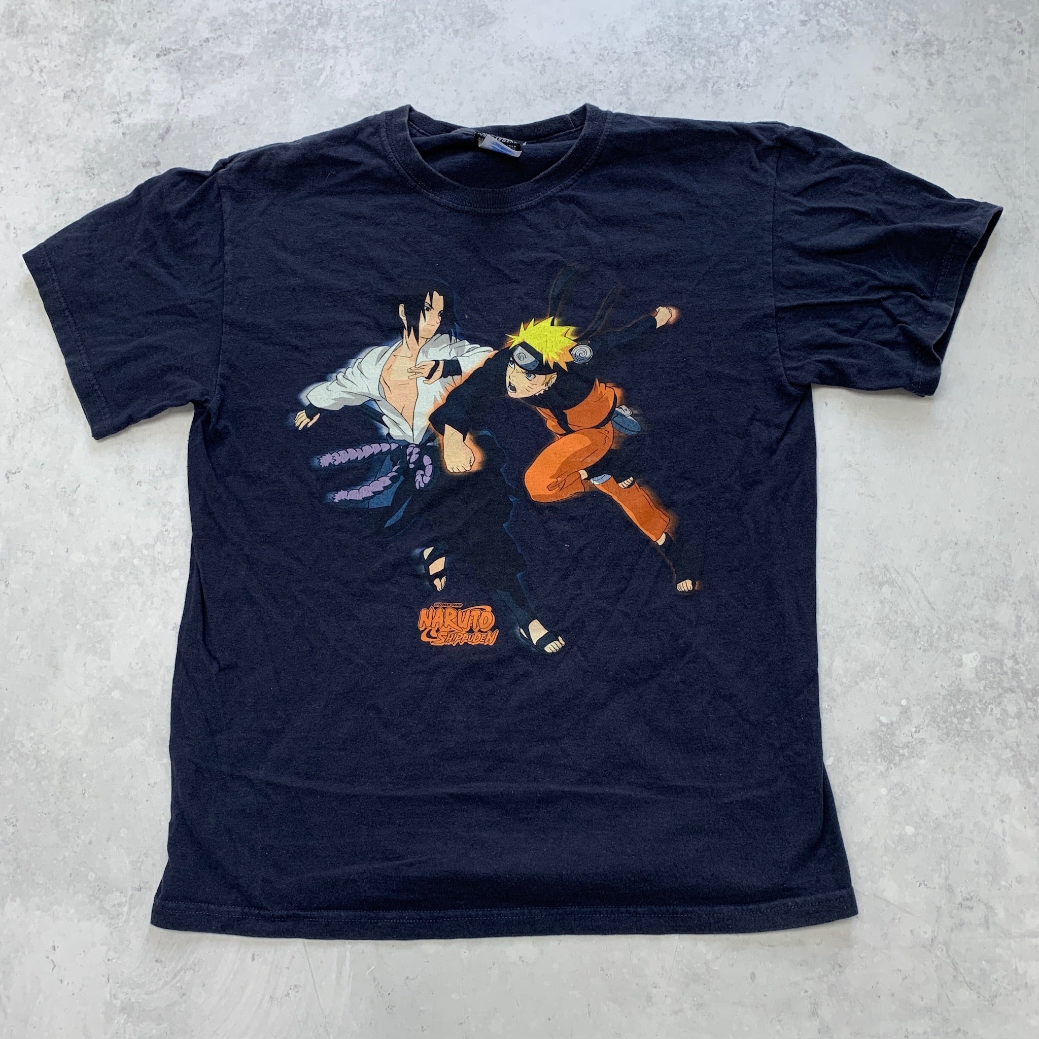 Vintage Naruto Shippuden T Shirt Mens Medium Navy Blue 2002 Anime Shonen Jump