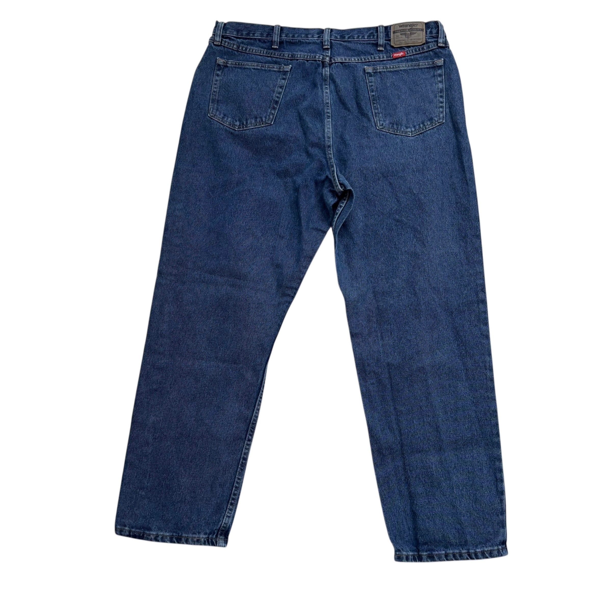 Wrangler Jeans W42 L32 Mens Mid Blue Relaxed Straight Fit Baggy Denim (E)