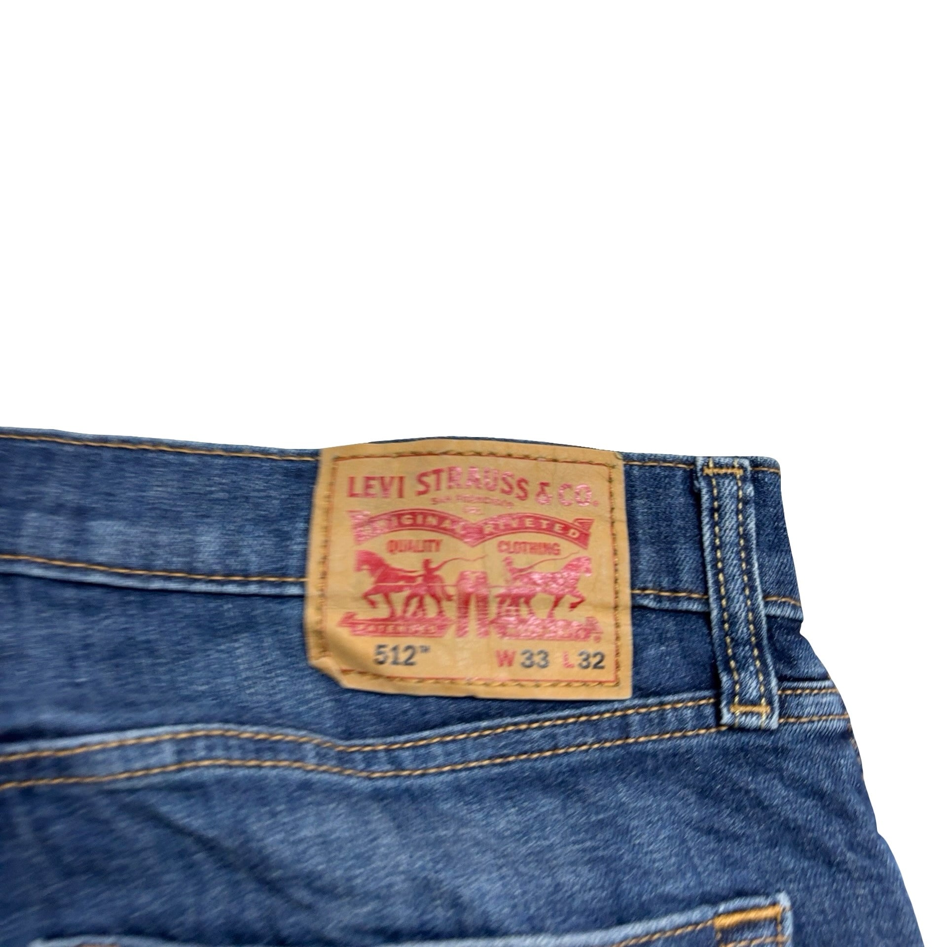 Levis 512 Jeans W33 L31 Mens Mid Blue Slim Tapered Fit Stretch Denim (E)