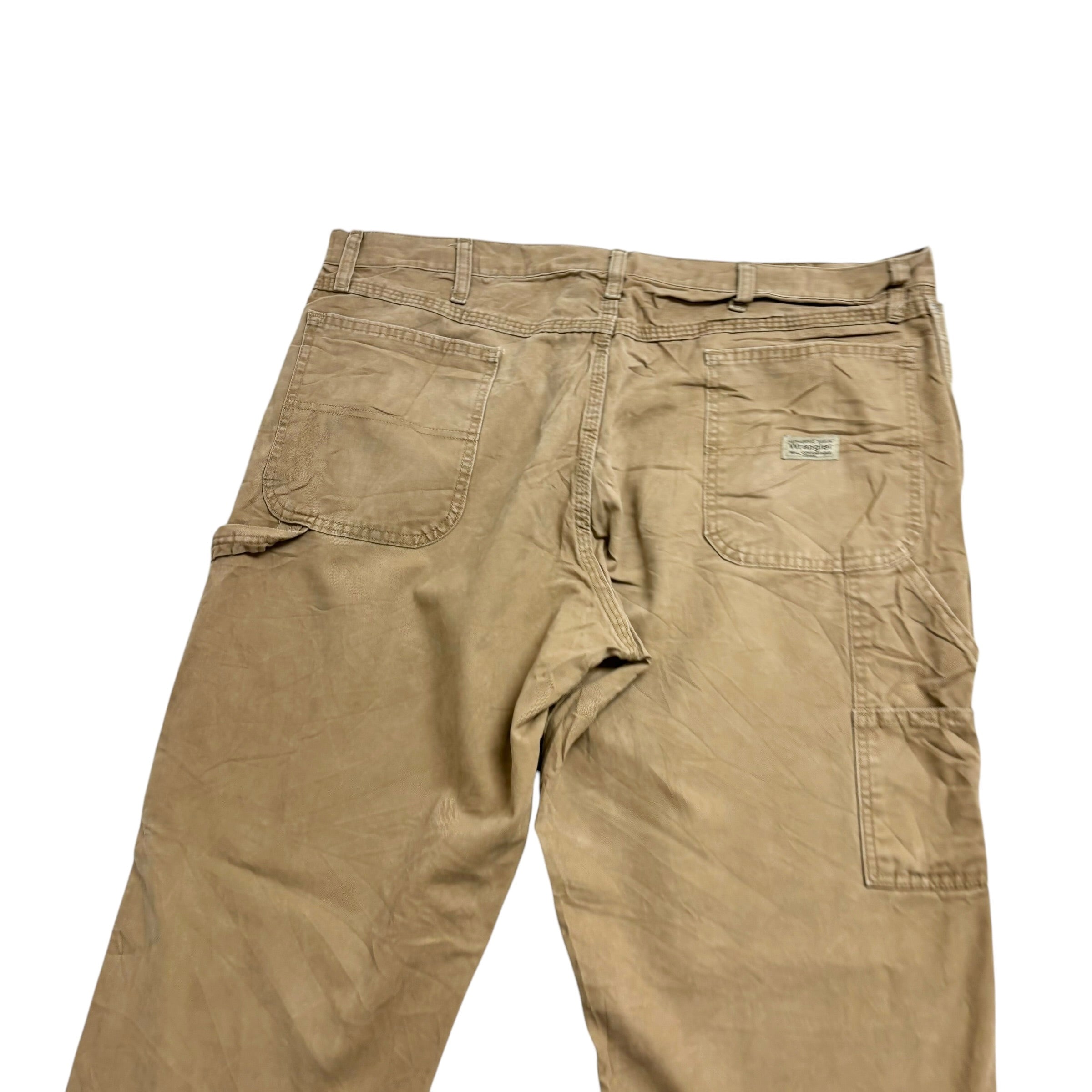 Wrangler Carpenter Pants W40 L30 Mens Brown Tan Baggy Relaxed Straight Fit