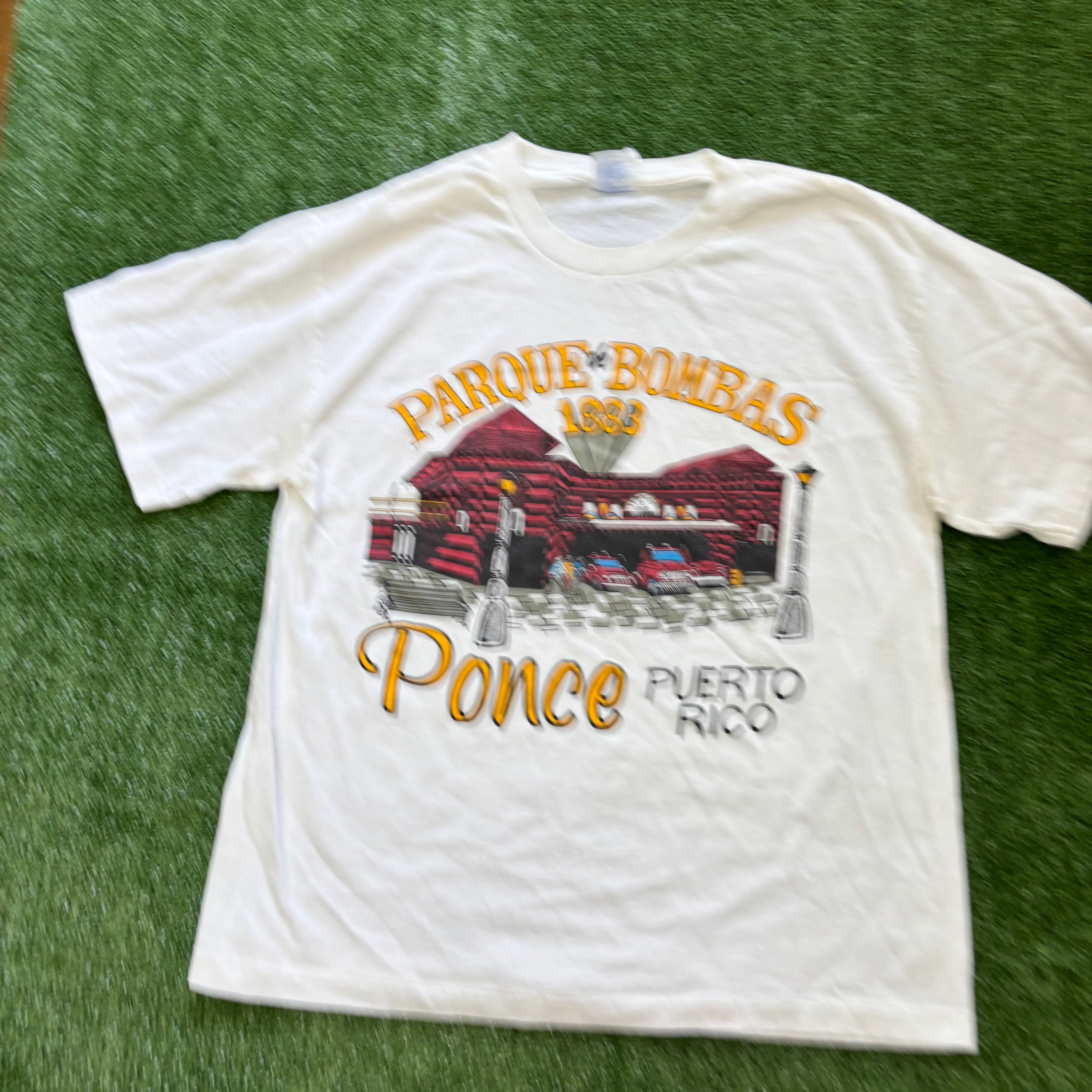Vintage T Shirt Mens Medium White Single Stitch Graphic Print 90s