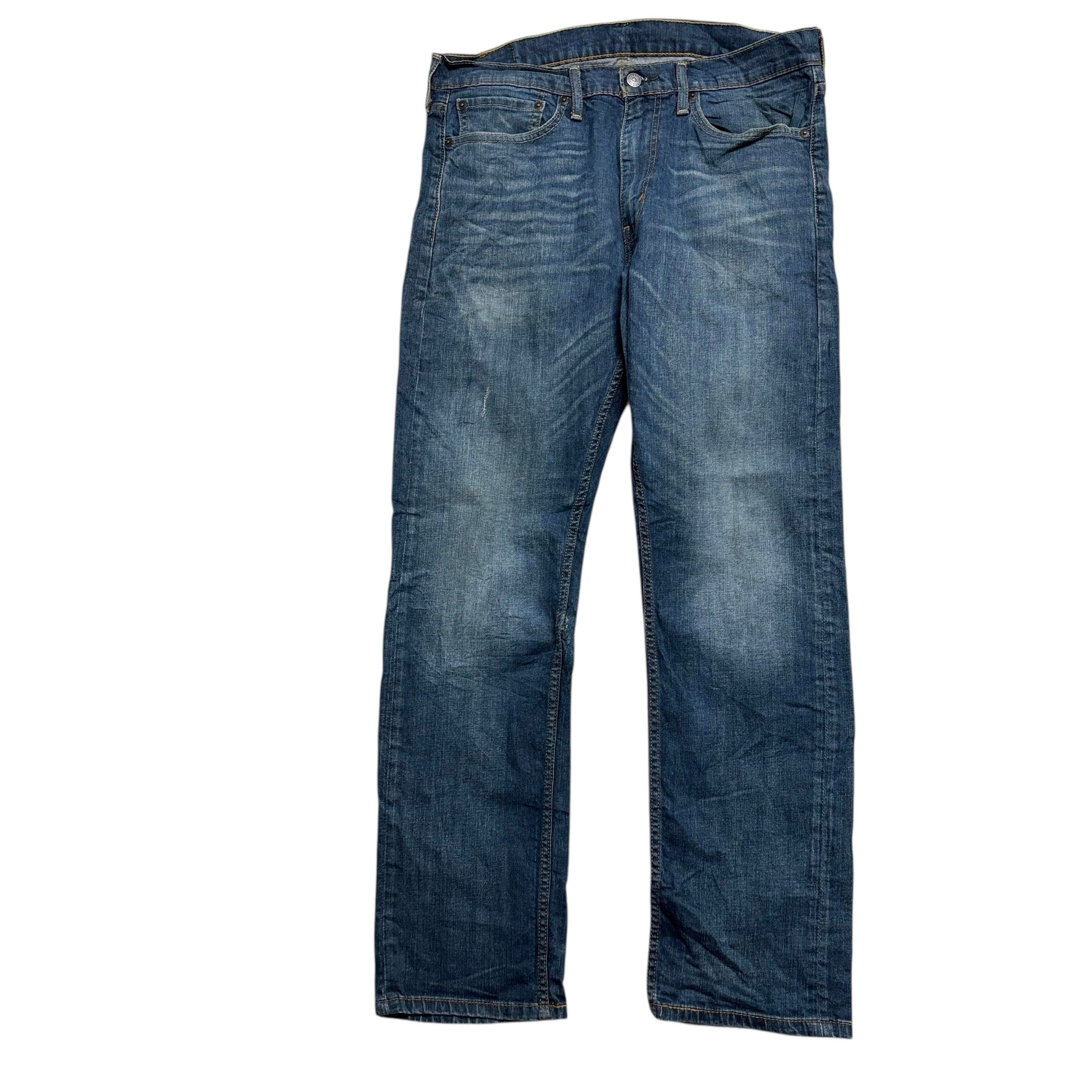 Levis 513 Jeans W34 L32 Mens Dark Blue Slim Straight Fit Stretch Denim (F)