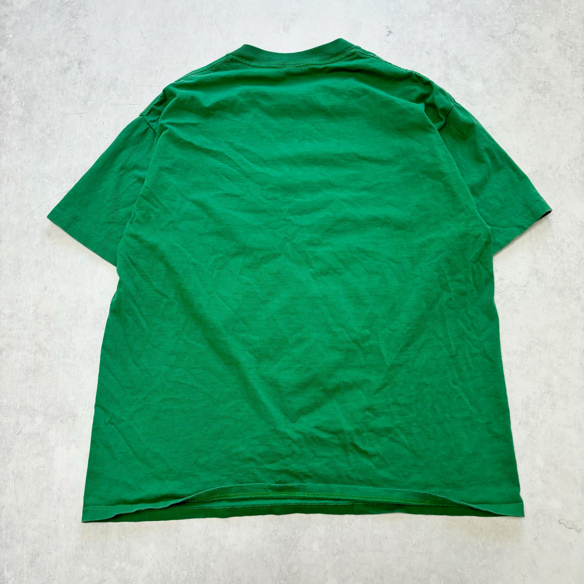 Vintage T Shirt Mens Medium Green Single Stitch Graphic Print 90s USA