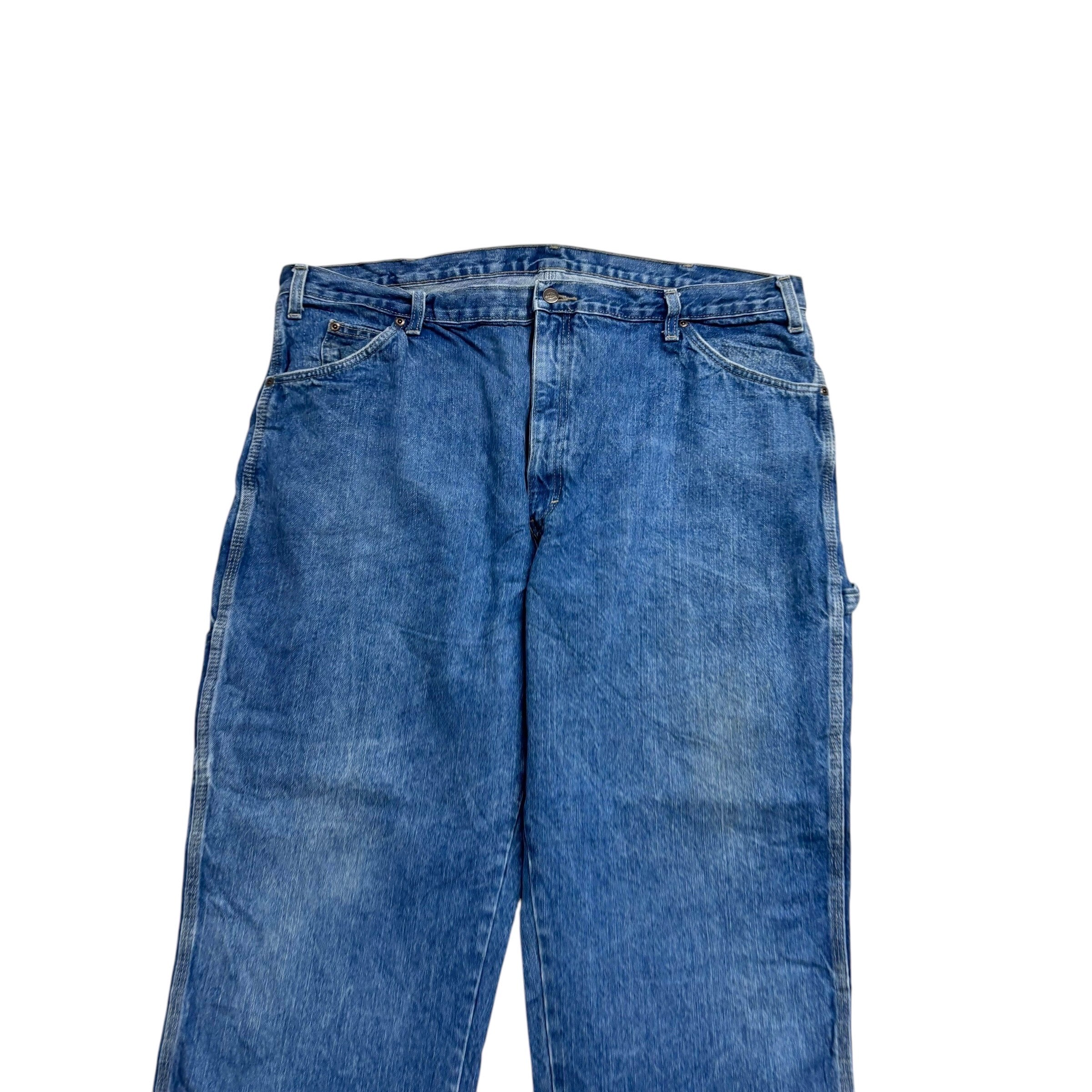 Dickies Carpenter Jeans W42 L32 Mens Mid Blue Relaxed Straight Fit Pants