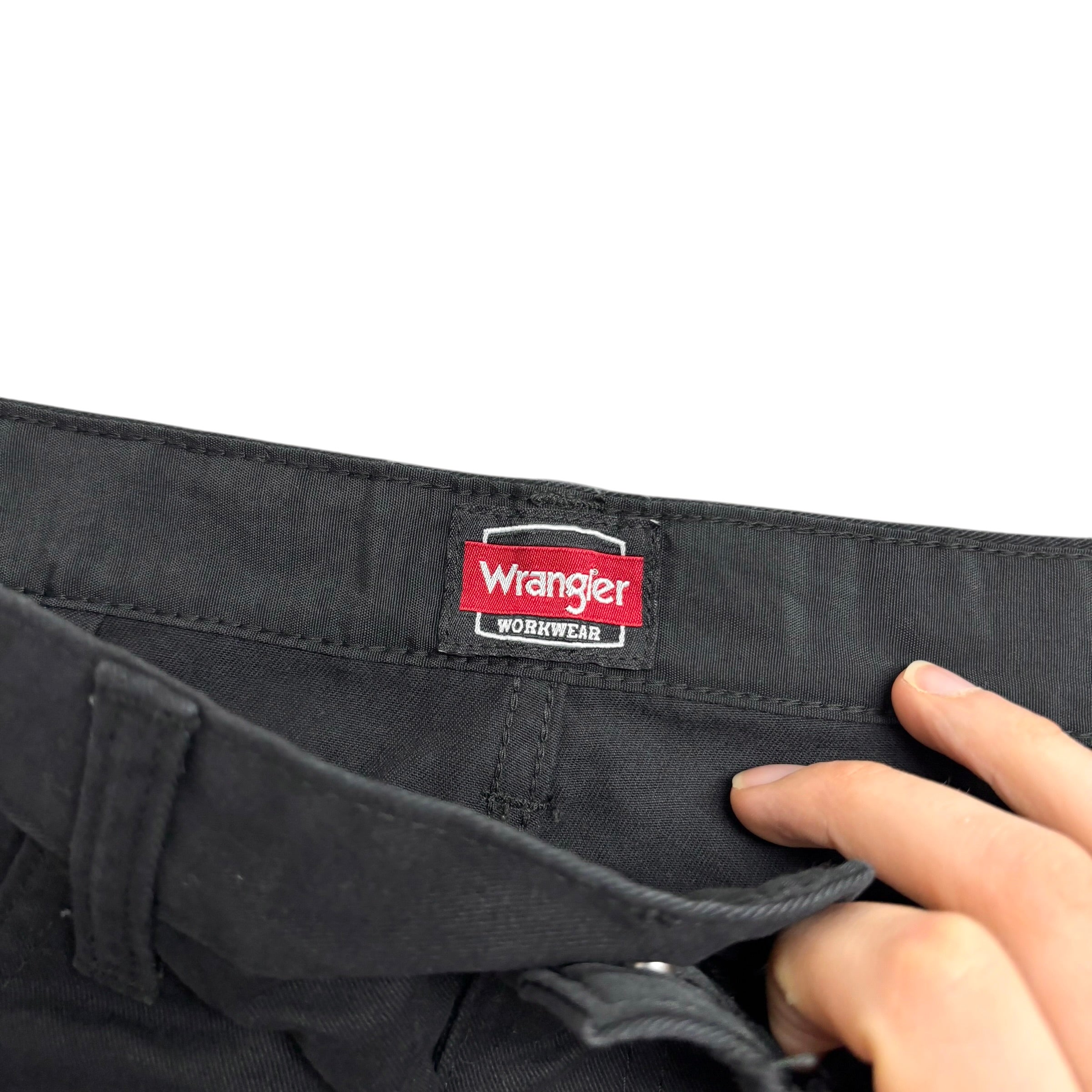 Wrangler Trousers W32 L32 Mens Black Regular Straight Fit Cotton Pants (E)