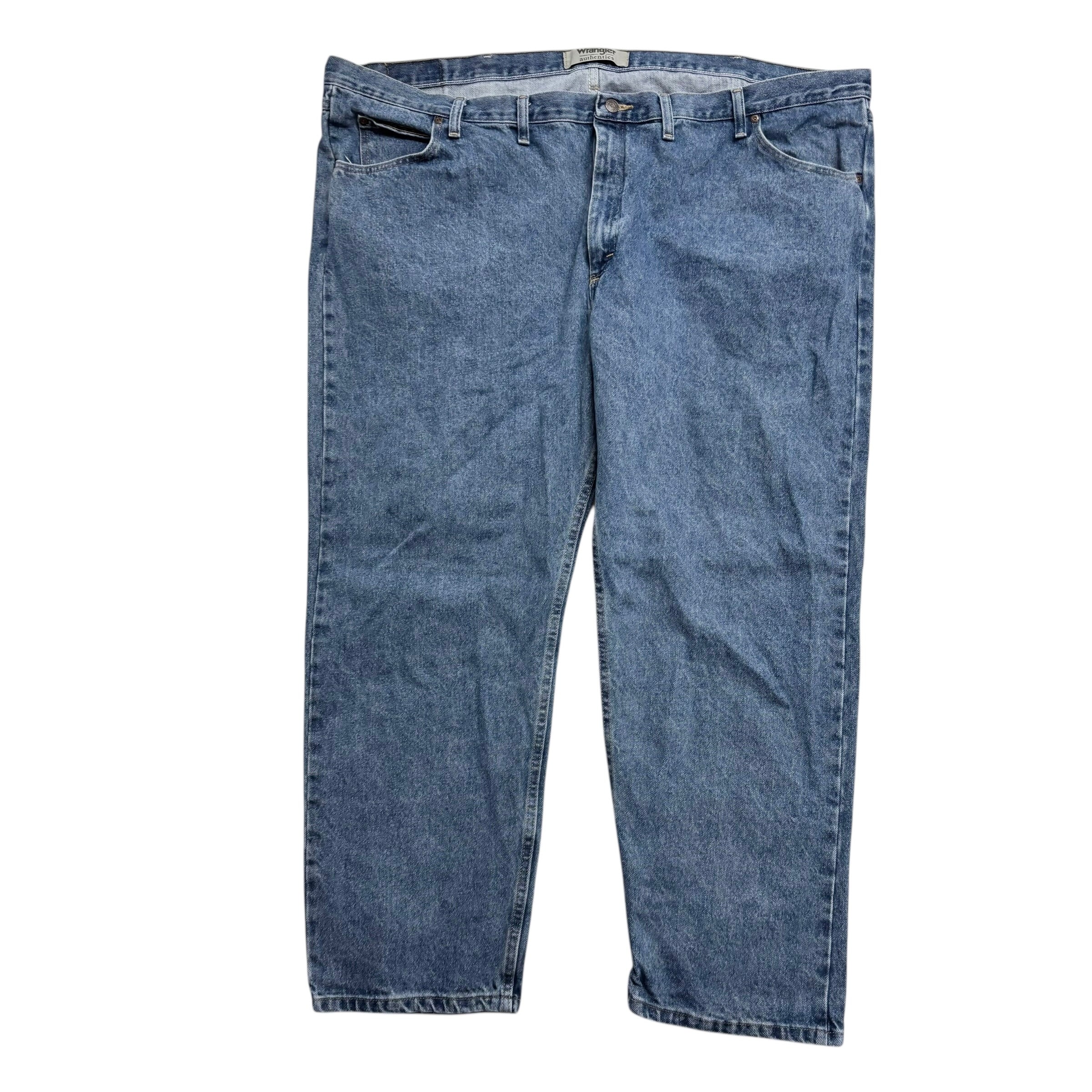 Wrangler Jeans W52 L30 Mens Mid Blue Regular Straight Fit Denim (E)
