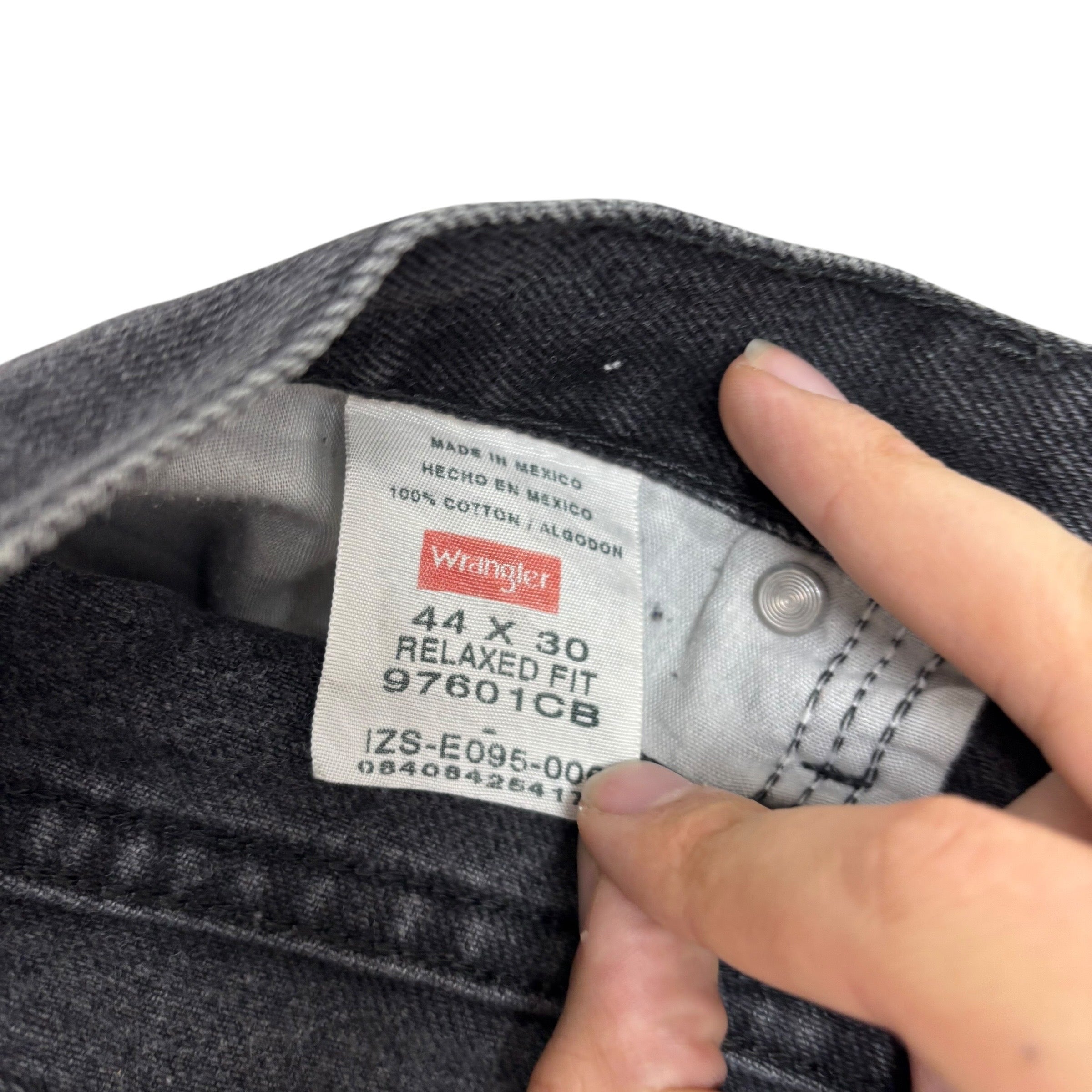 Wrangler Jeans W44 L30 Mens Black Baggy Relaxed Straight Fit Denim