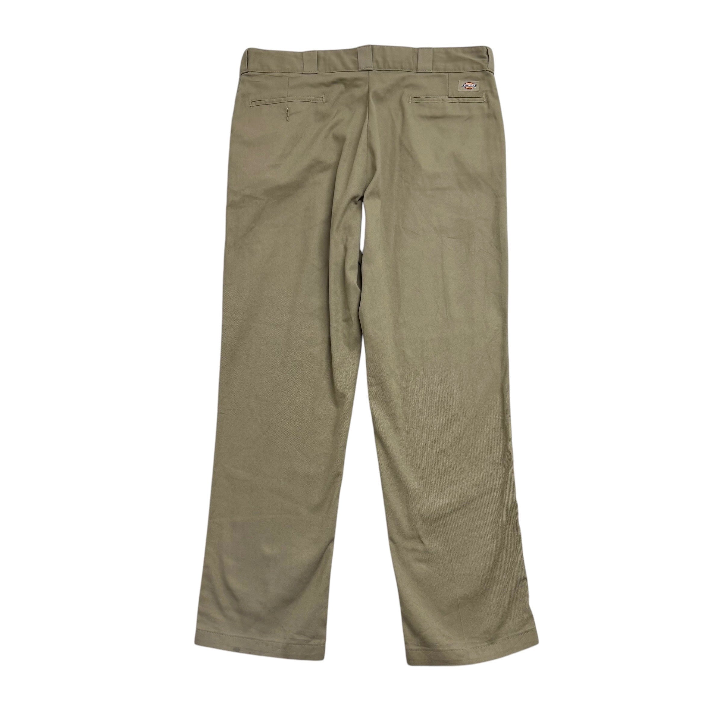 Dickies 874 Trousers W38 L32 Mens Beige Pants Original Straight Fit Workwear