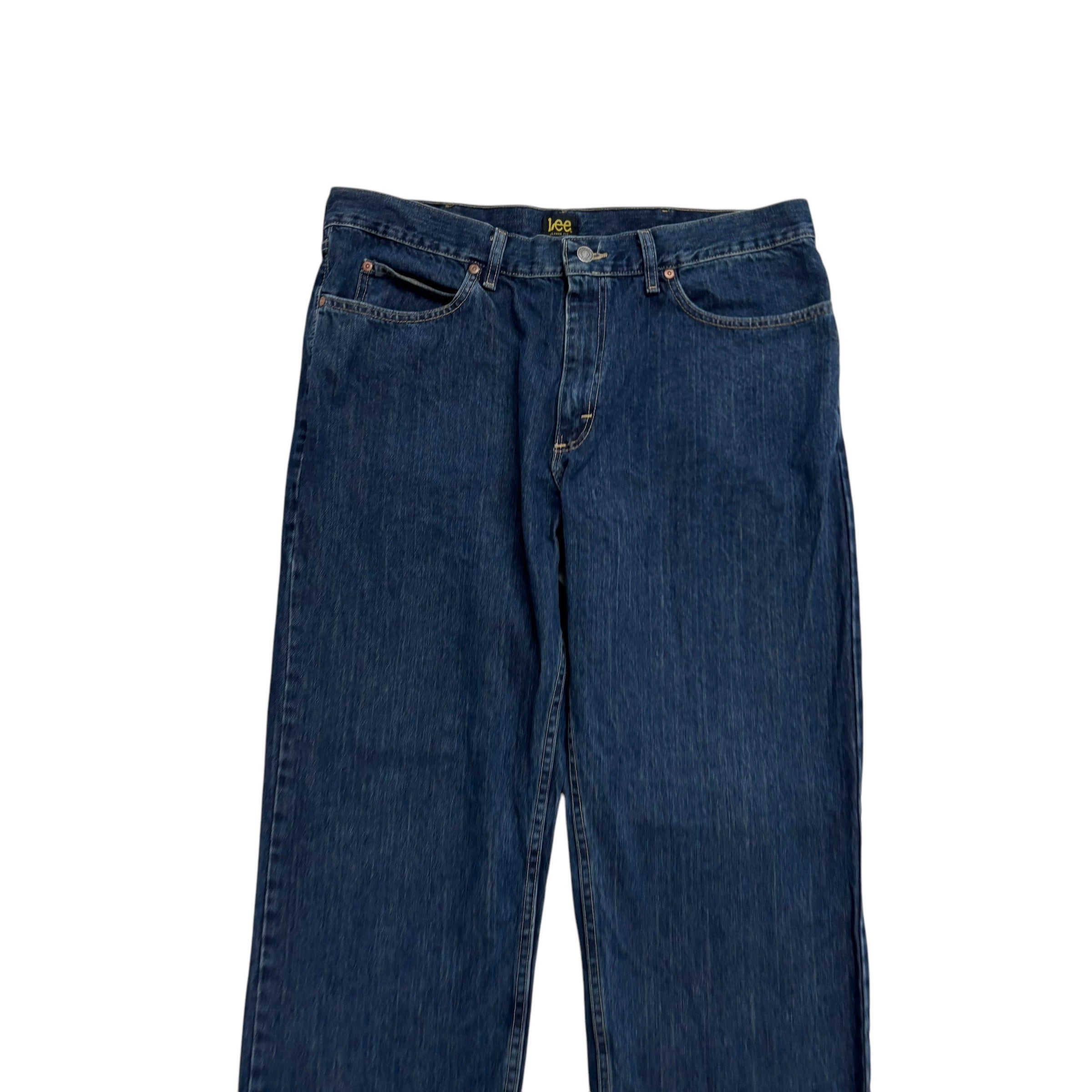 Lee Jeans W38 L30 Mens Dark Blue Baggy Relaxed Straight Fit Denim (E)