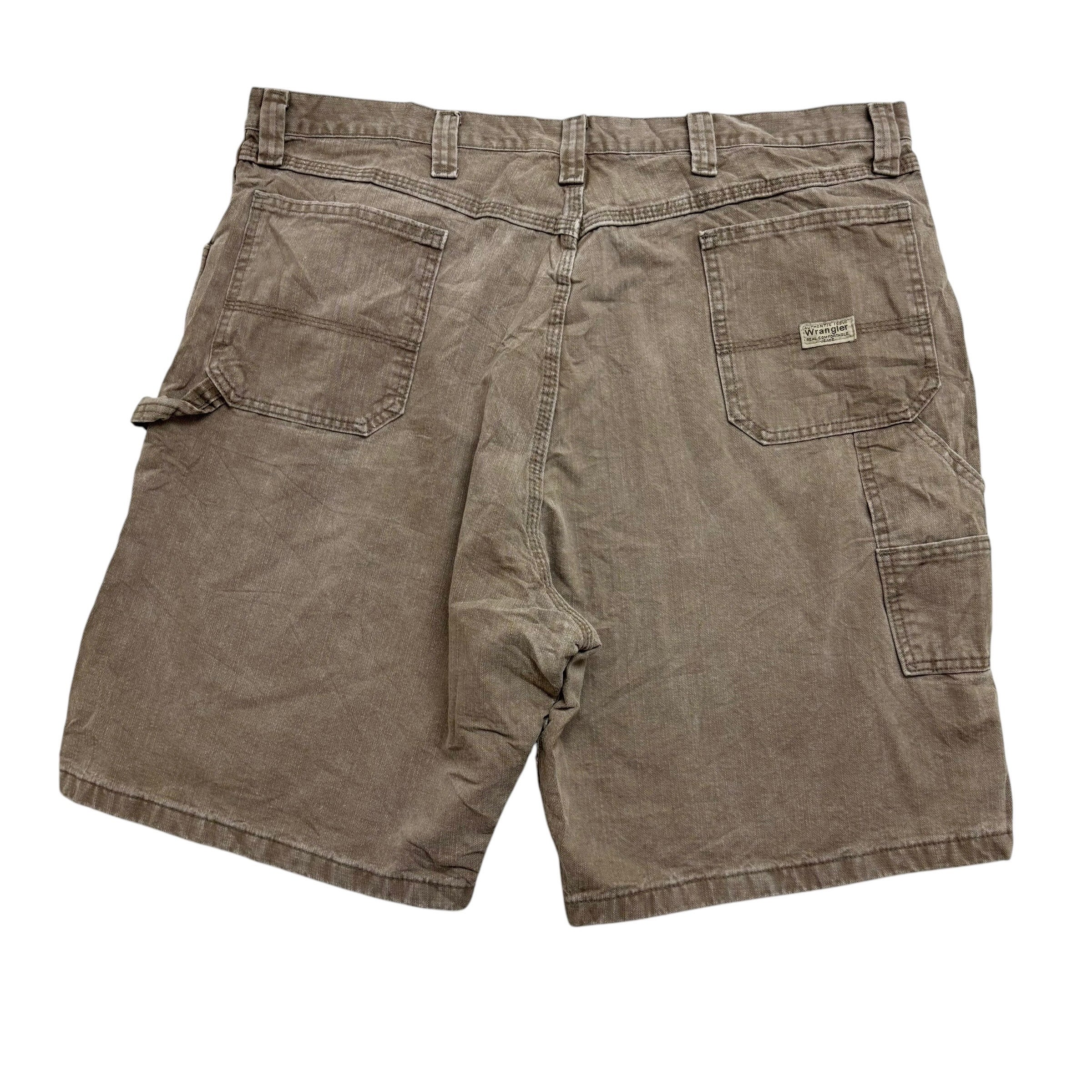 Vintage Wrangler Baggy Jorts W42 Mens Brown Denim Shorts Relaxed Carpenter (E)