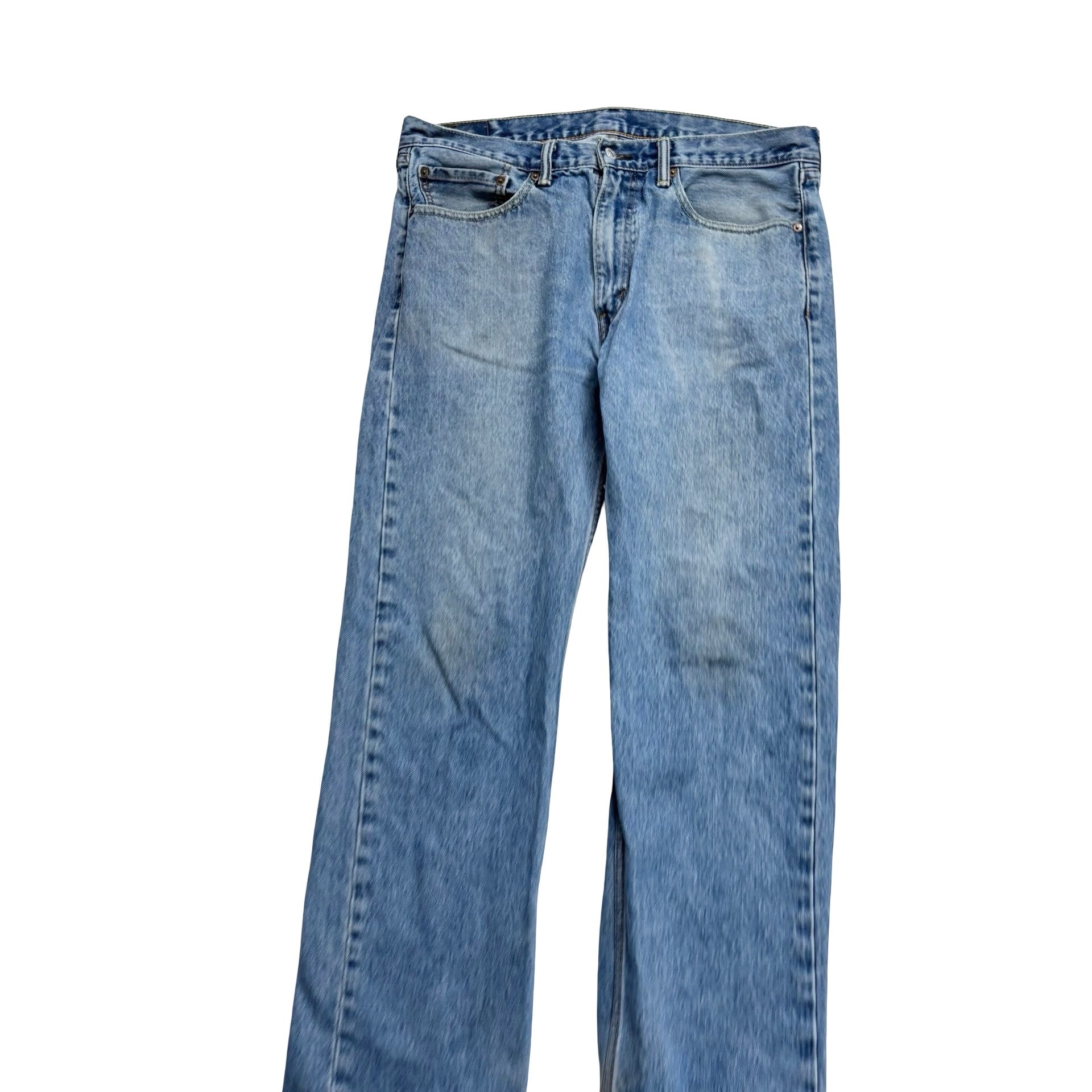 Levis 505 Jeans W36 L34 Mens Light Blue Regular Straight Fit Denim (F)