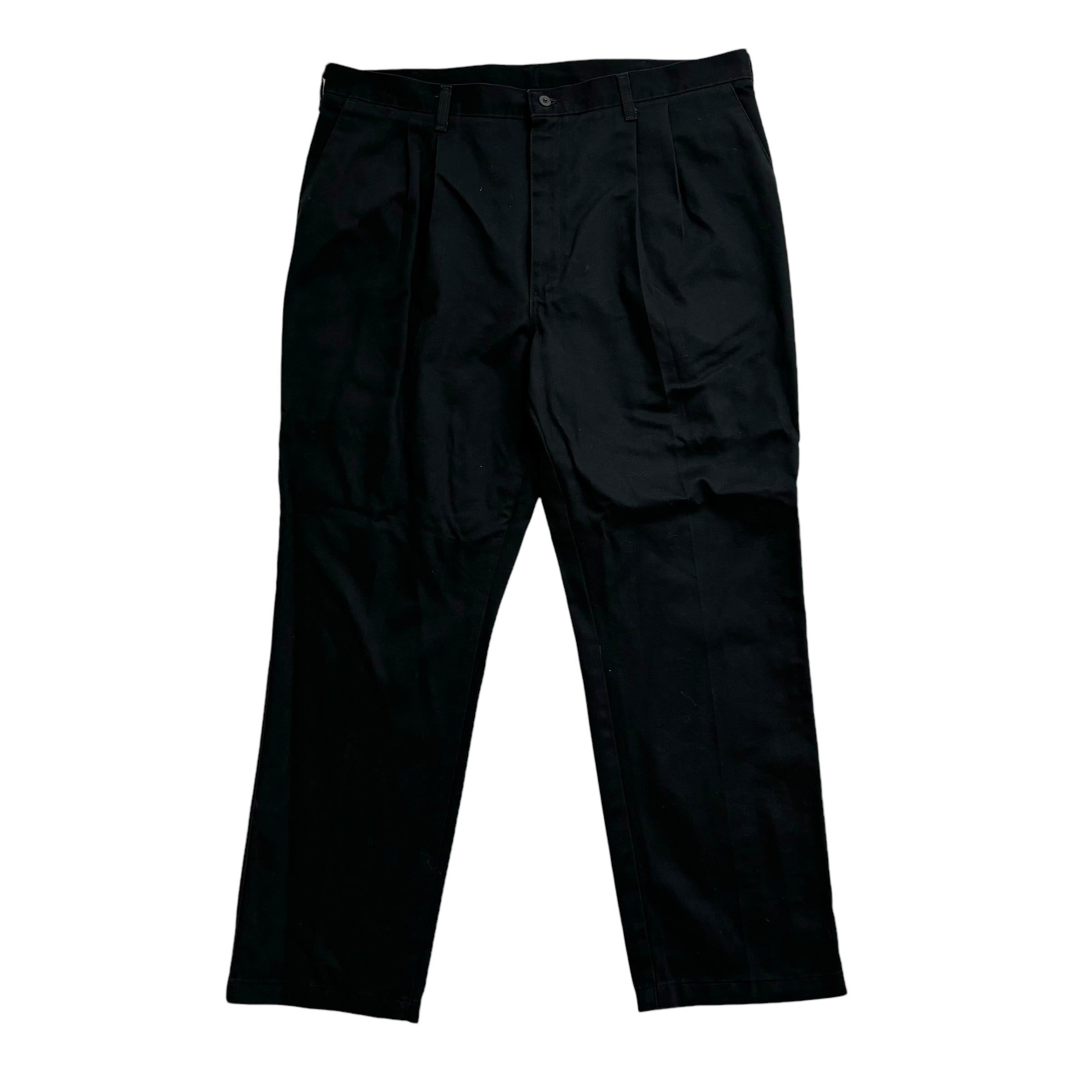 Wrangler Trousers W40 L30 Mens Black Relaxed Straight Fit Cotton Pants