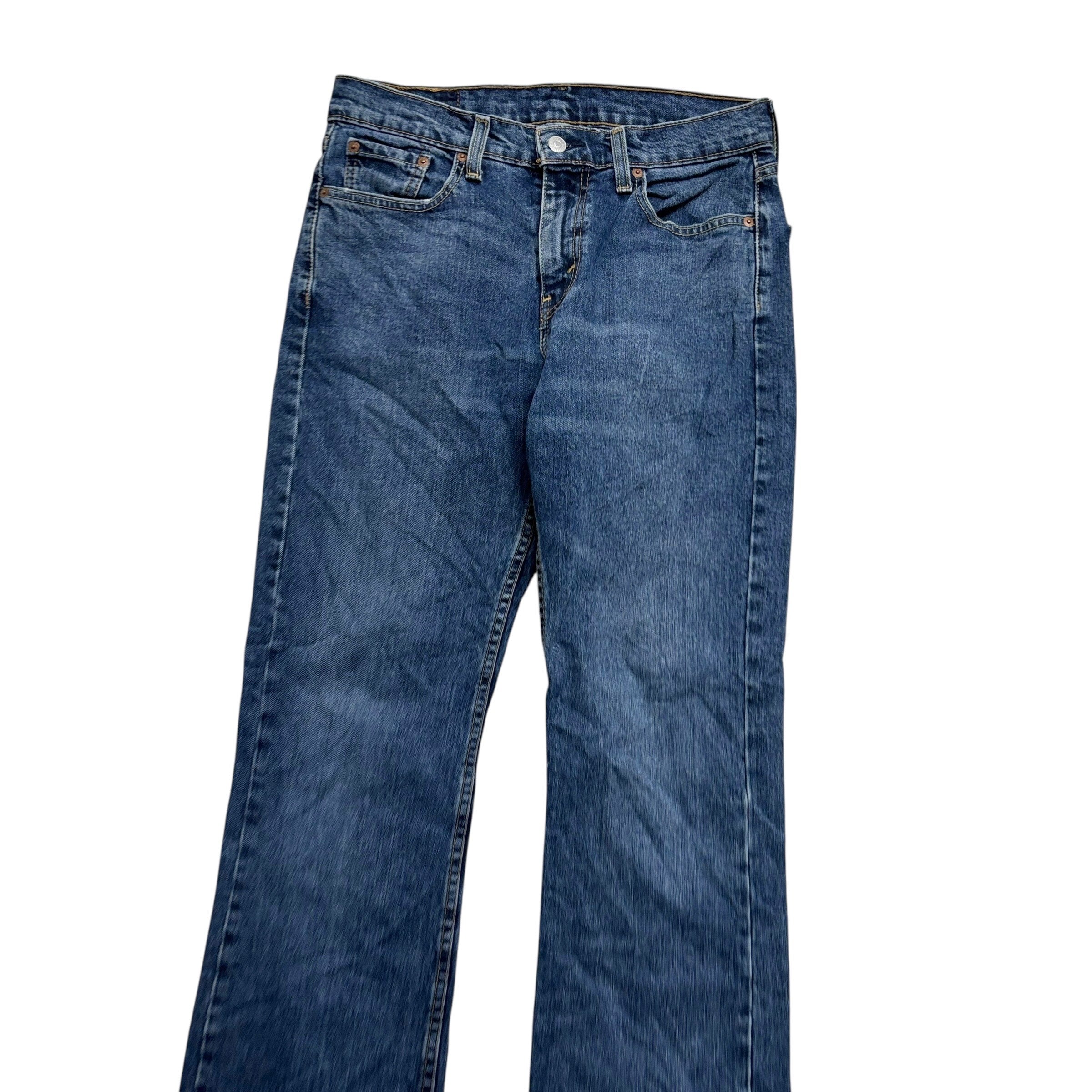 Levis 527 Jeans W30 L32 Mens Mid Blue Slim Bootcut Fit Stretch Denim (E)