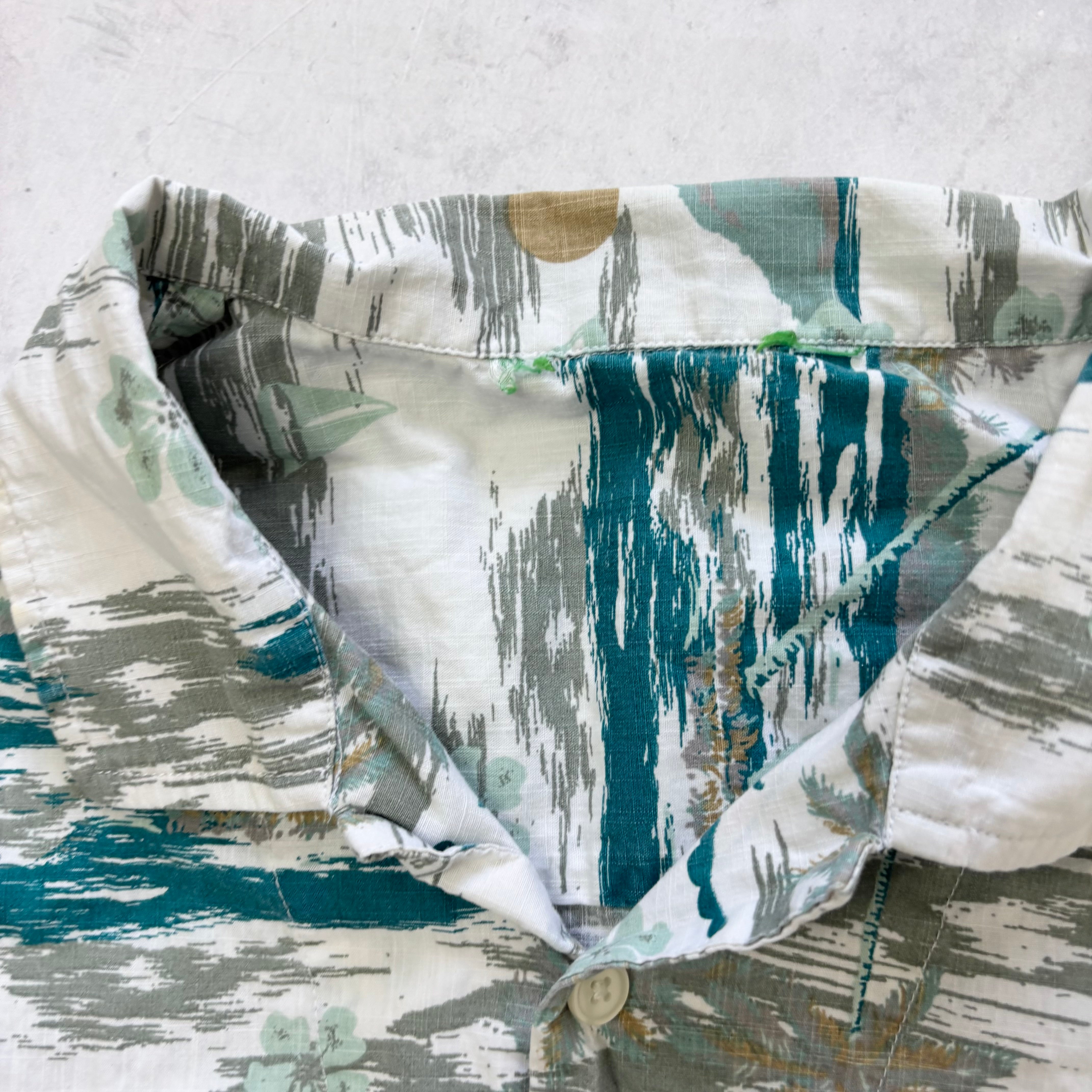 Hawaiian Shirt Mens Small White Aloha Floral Short Sleeve Cotton (E)