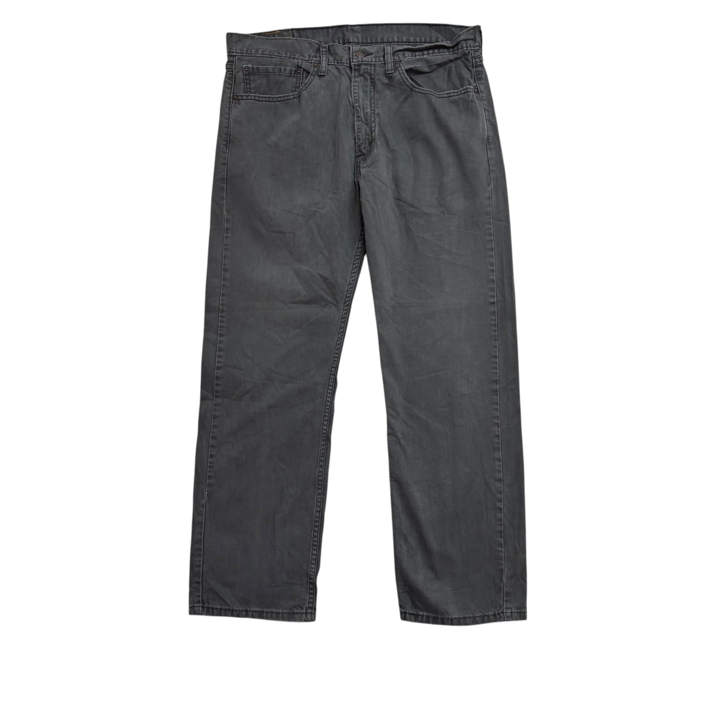 Levis 505 Trousers W36 L29 Mens Grey Regular Straight Fit Cotton Pants (E)