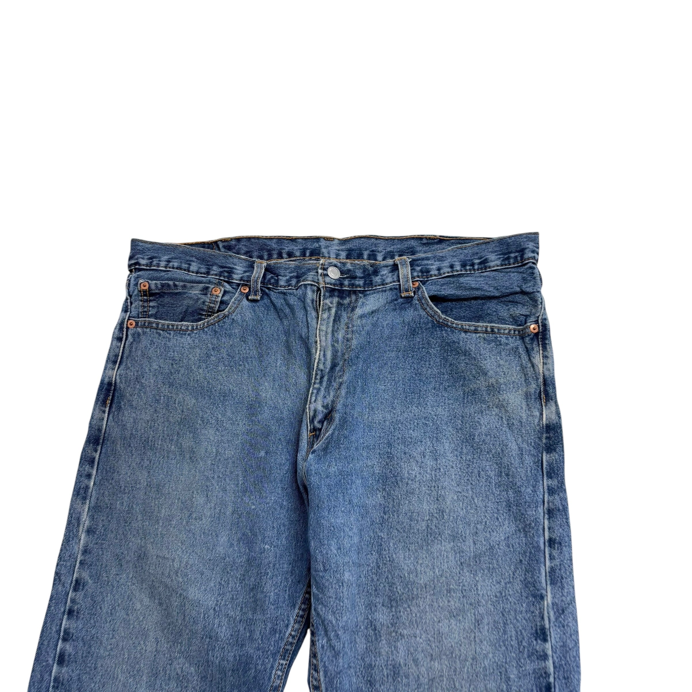 Levis 505 Jeans W38 L30 Mens Mid Blue Regular Straight Fit Denim
