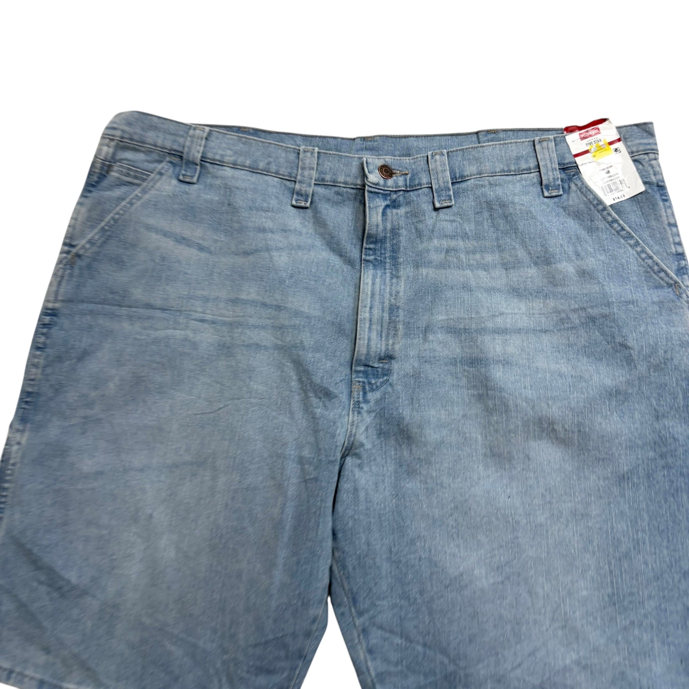 Wrangler Jorts W46 Mens Light Blue Denim Shorts Baggy Carpenter Stretch (E)