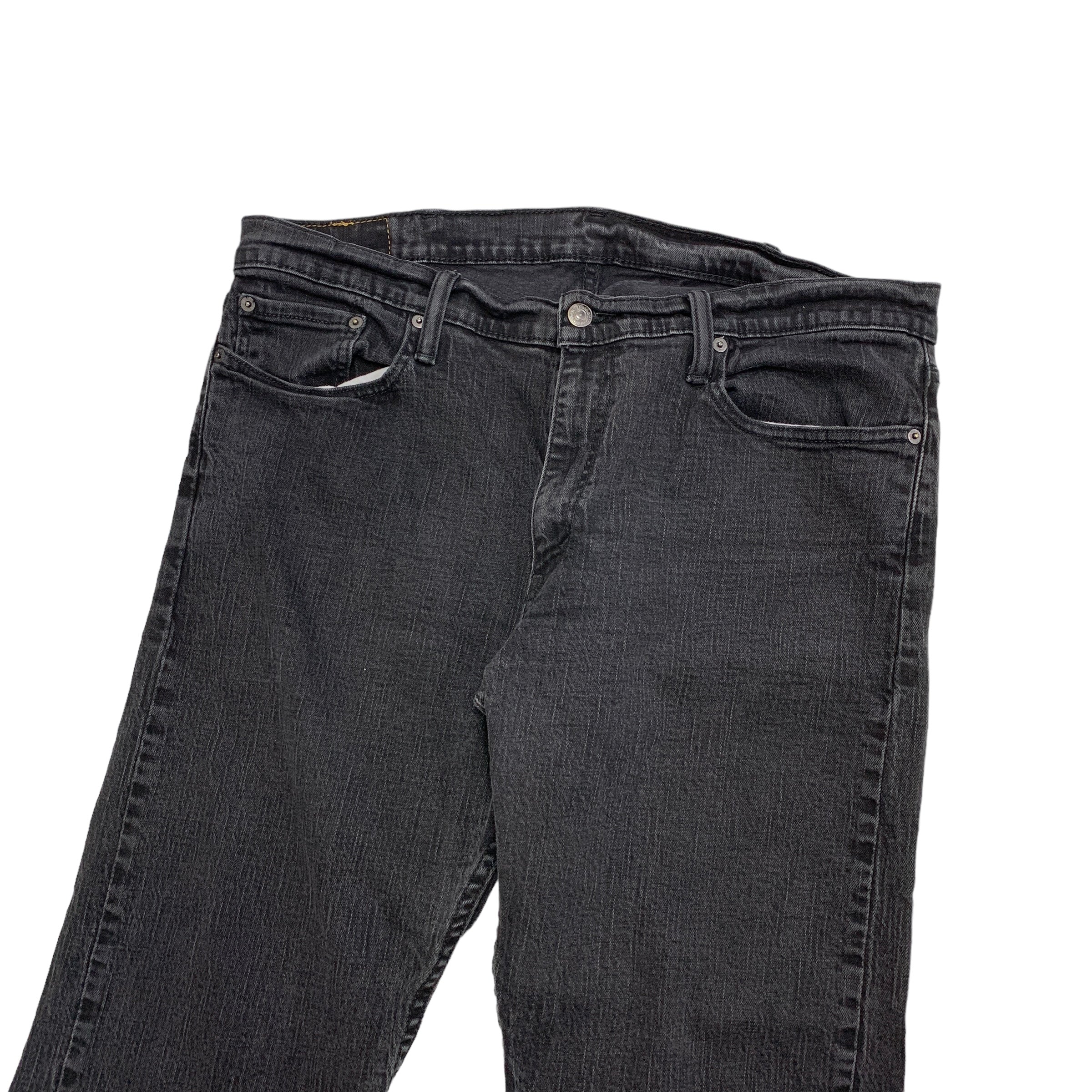 Levis 514 Jeans W38 L28 Mens Charcoal Black Straight Fit Stretch Denim