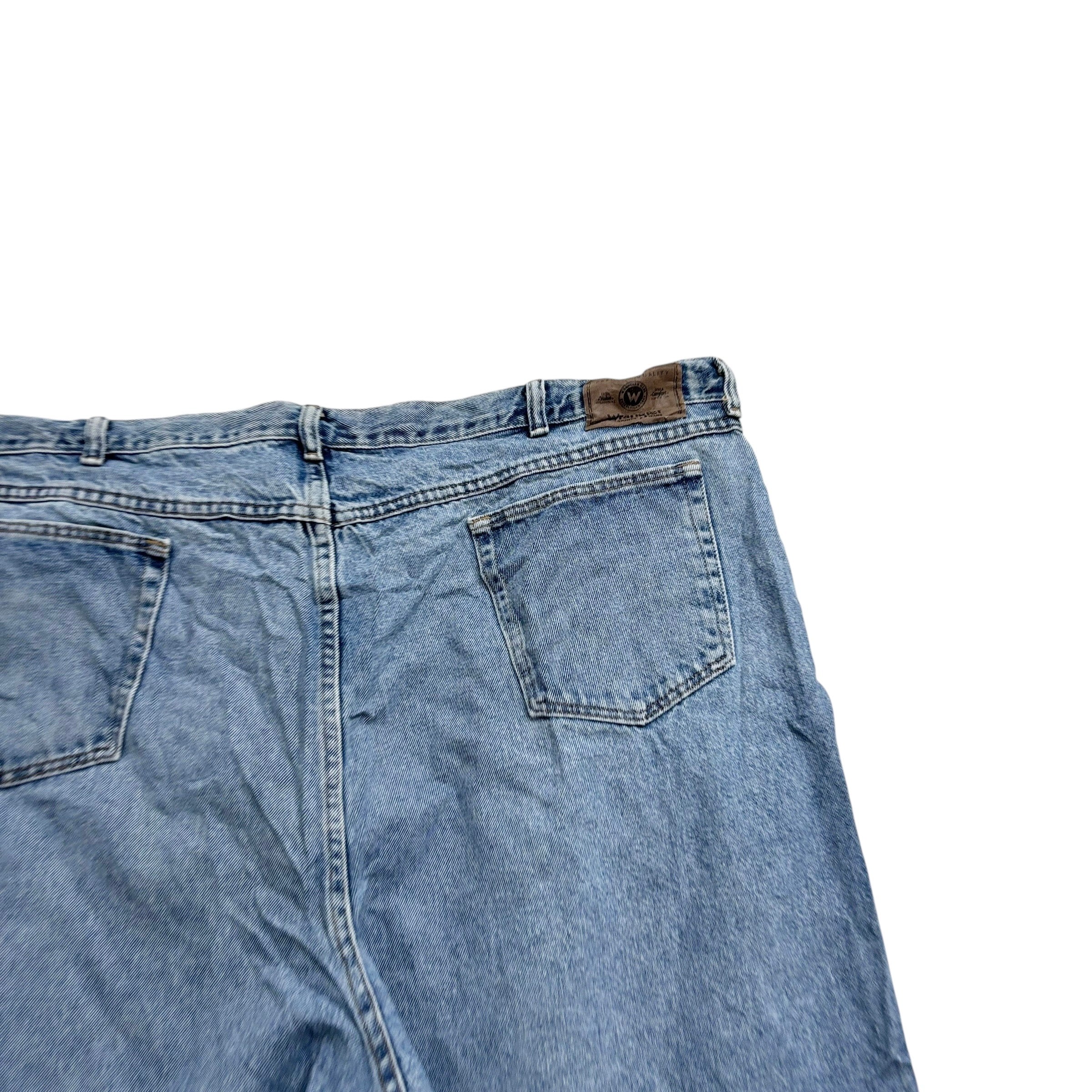 Vintage Wrangler Baggy Jorts W46 Mens Denim Shorts Light Blue Relaxed Fit