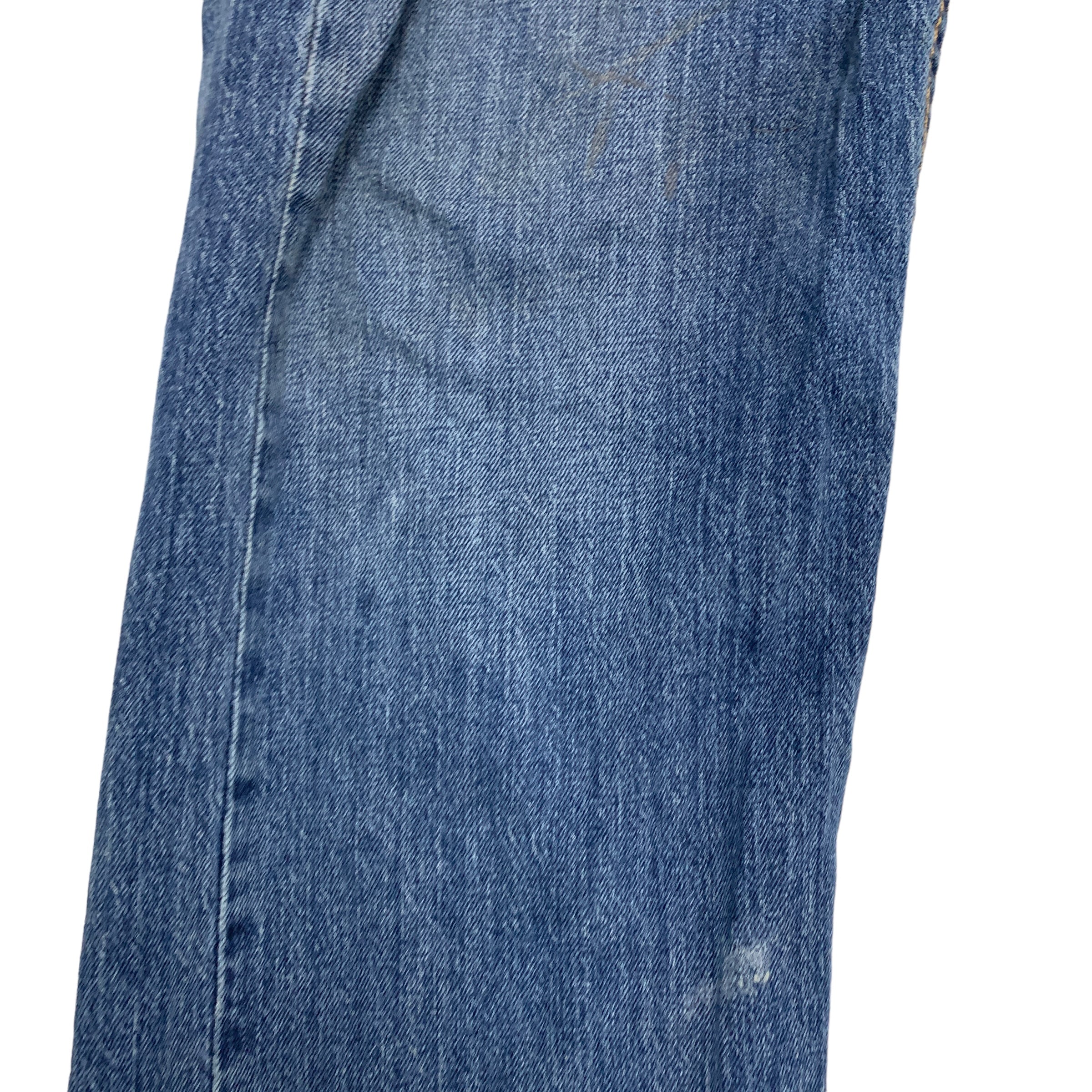 Levis 505 Jeans W33 L34 Mens Mid Blue Regular Straight Fit Stretch Denim