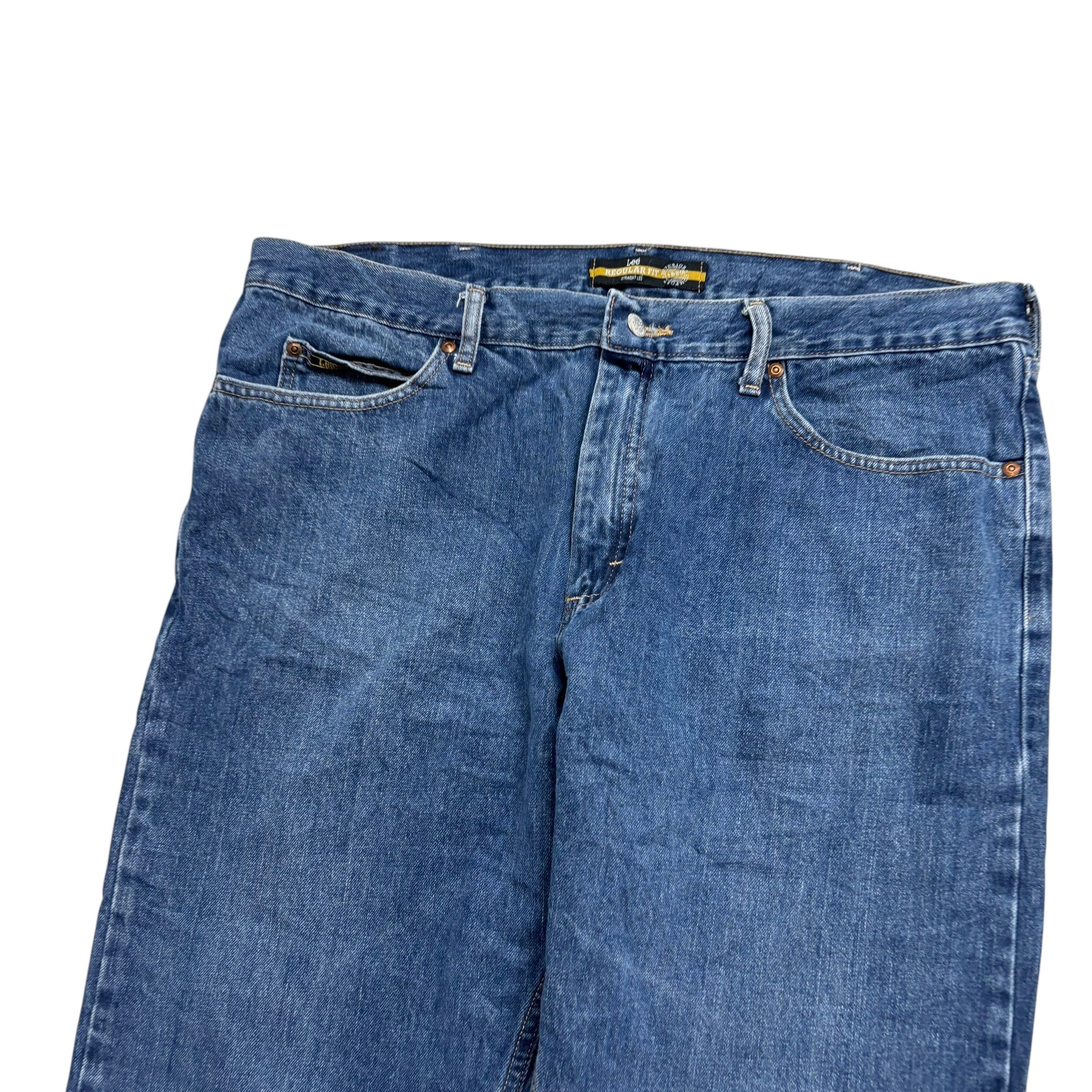 Lee Jeans W40 L30 Mens Mid Blue Regular Straight Fit Denim (E)