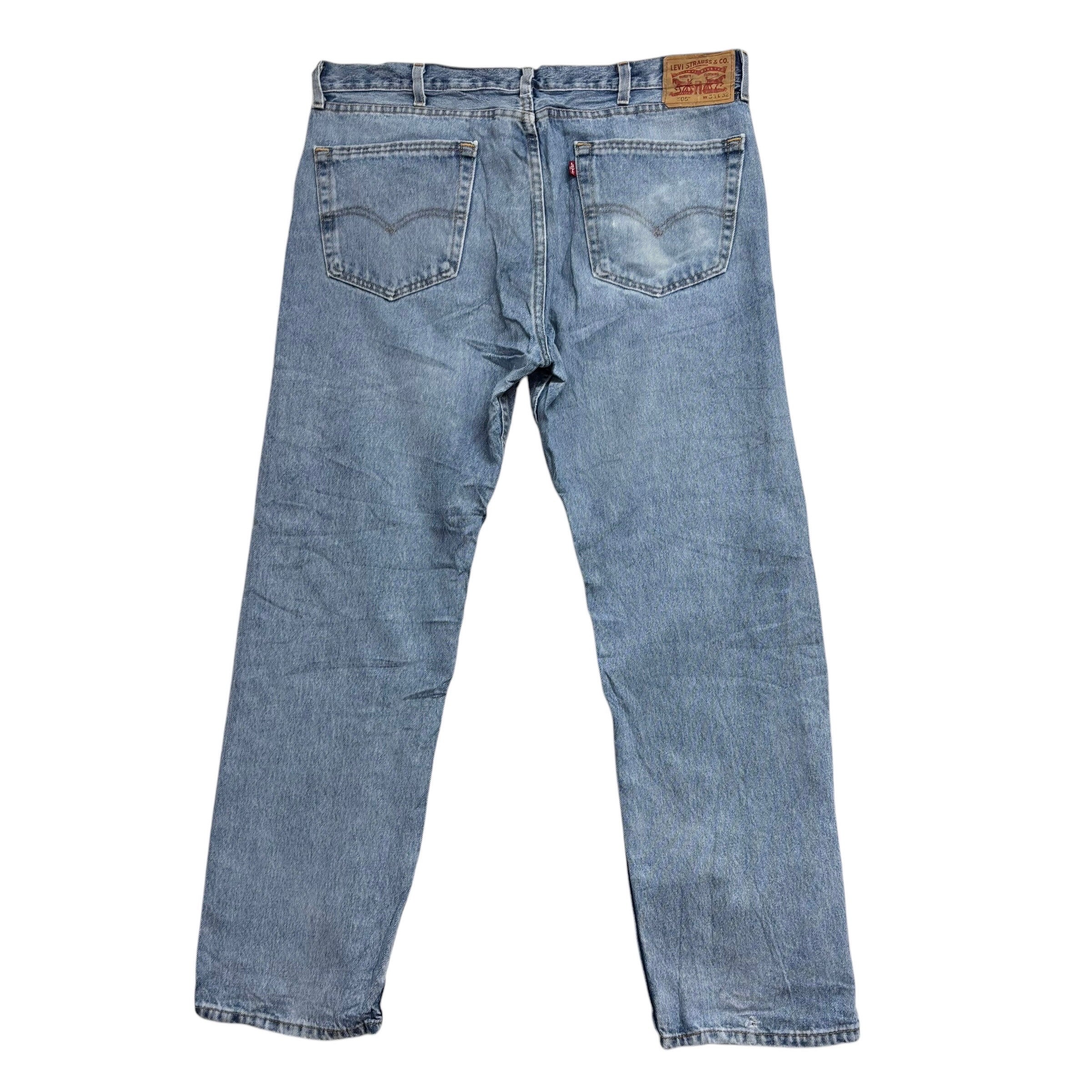 Levis 505 Jeans W38 L32 Mens Light Blue Regular Straight Fit Denim
