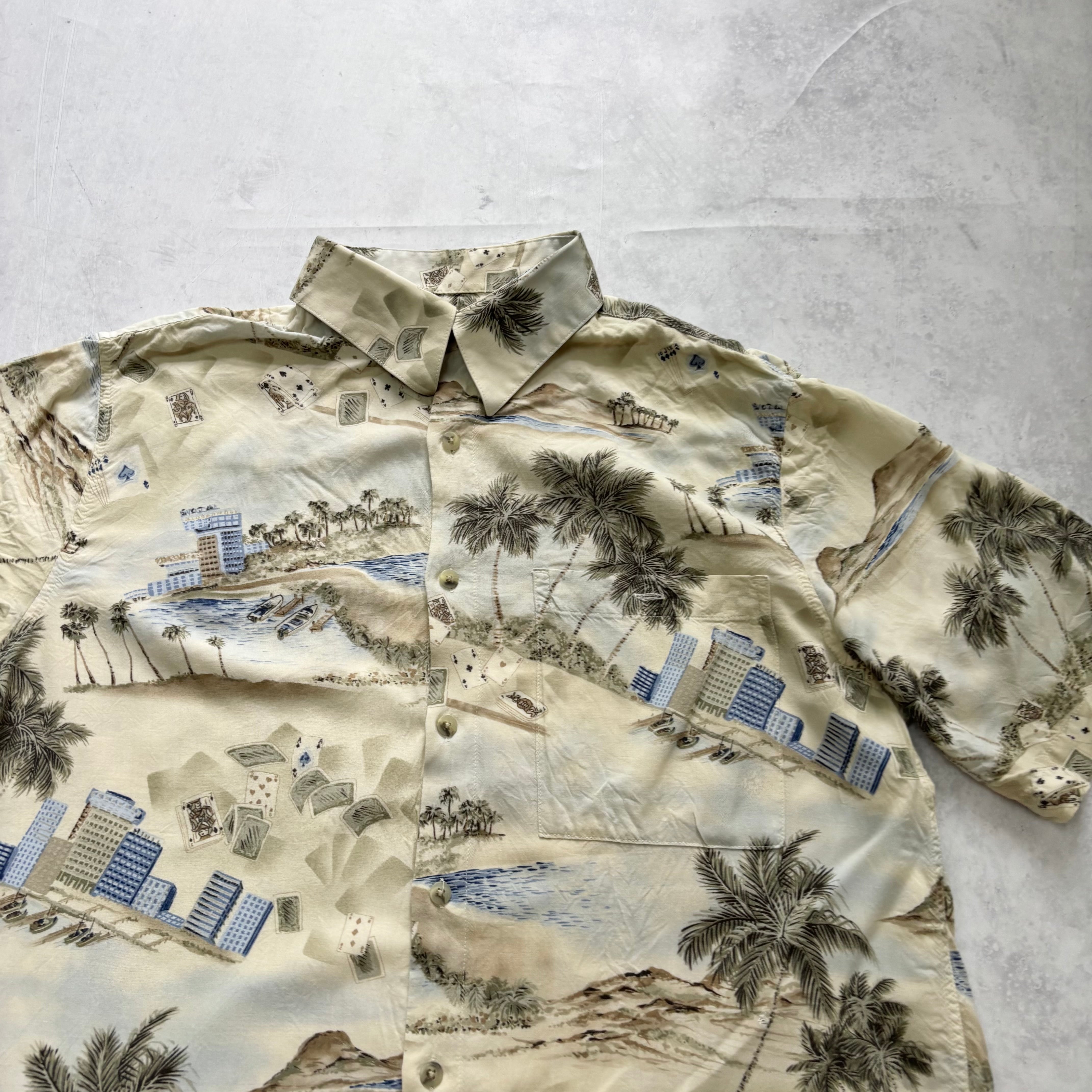 Vintage Hawaiian Shirt Mens Medium Floral Aloha Short Sleeve Rayon (F)