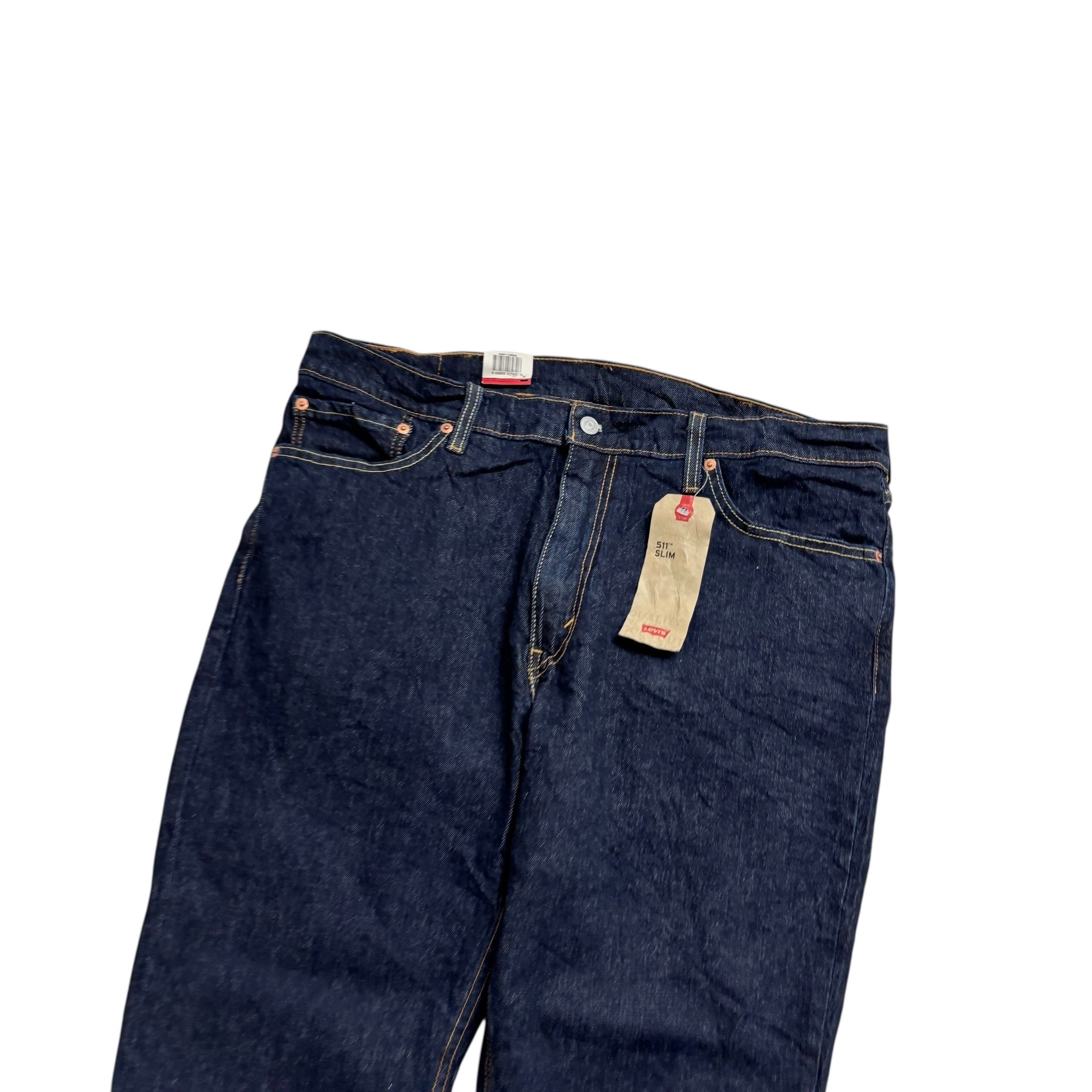 Levis 511 Jeans W38 L30 Mens Dark Blue Slim Fit Stretch Denim (E)