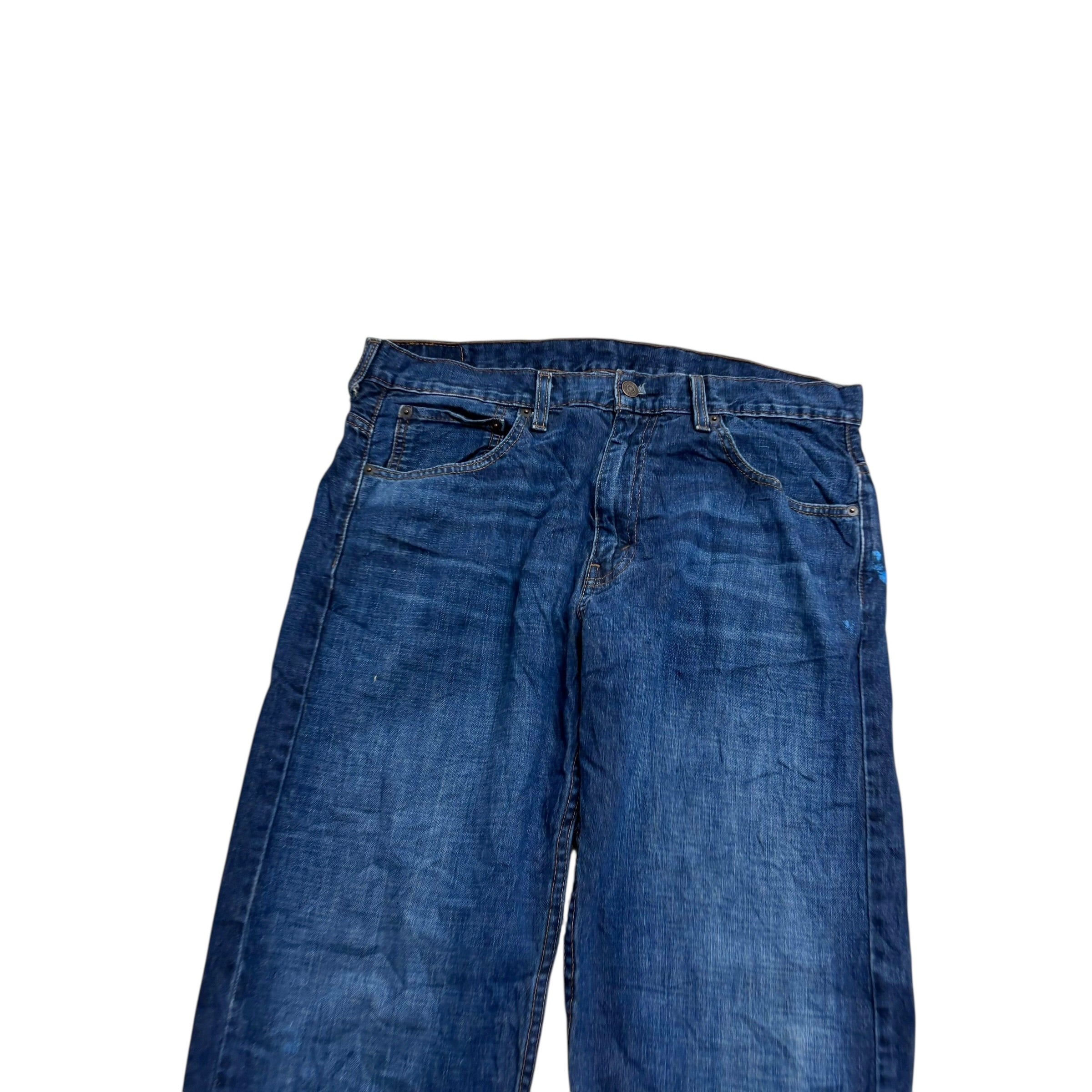 Levis 569 Jeans W33 L34 Mens Dark Blue Baggy Relaxed Straight Fit Denim