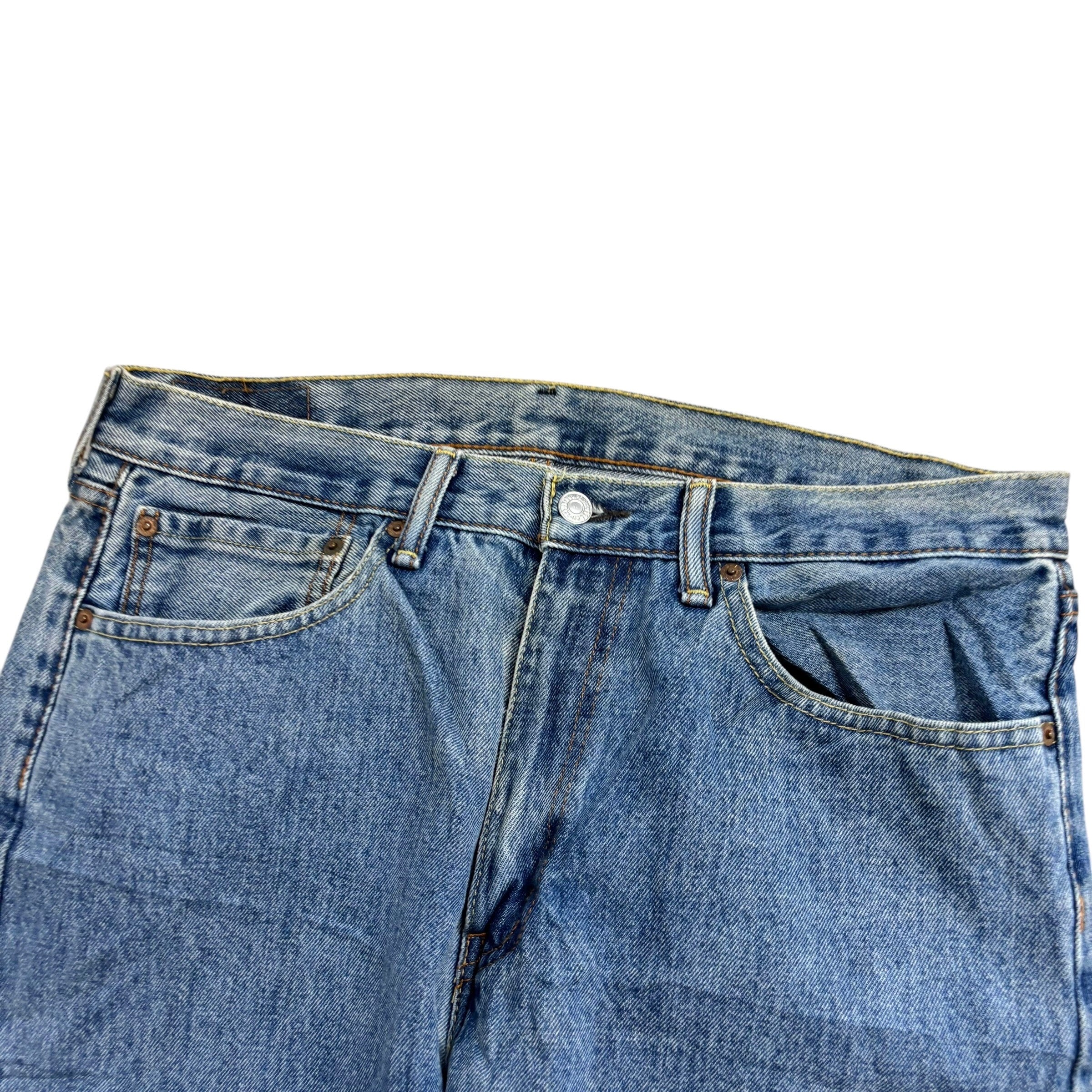Levis 505 Jeans W36 L30 Mens Light Blue Regular Straight Fit Denim