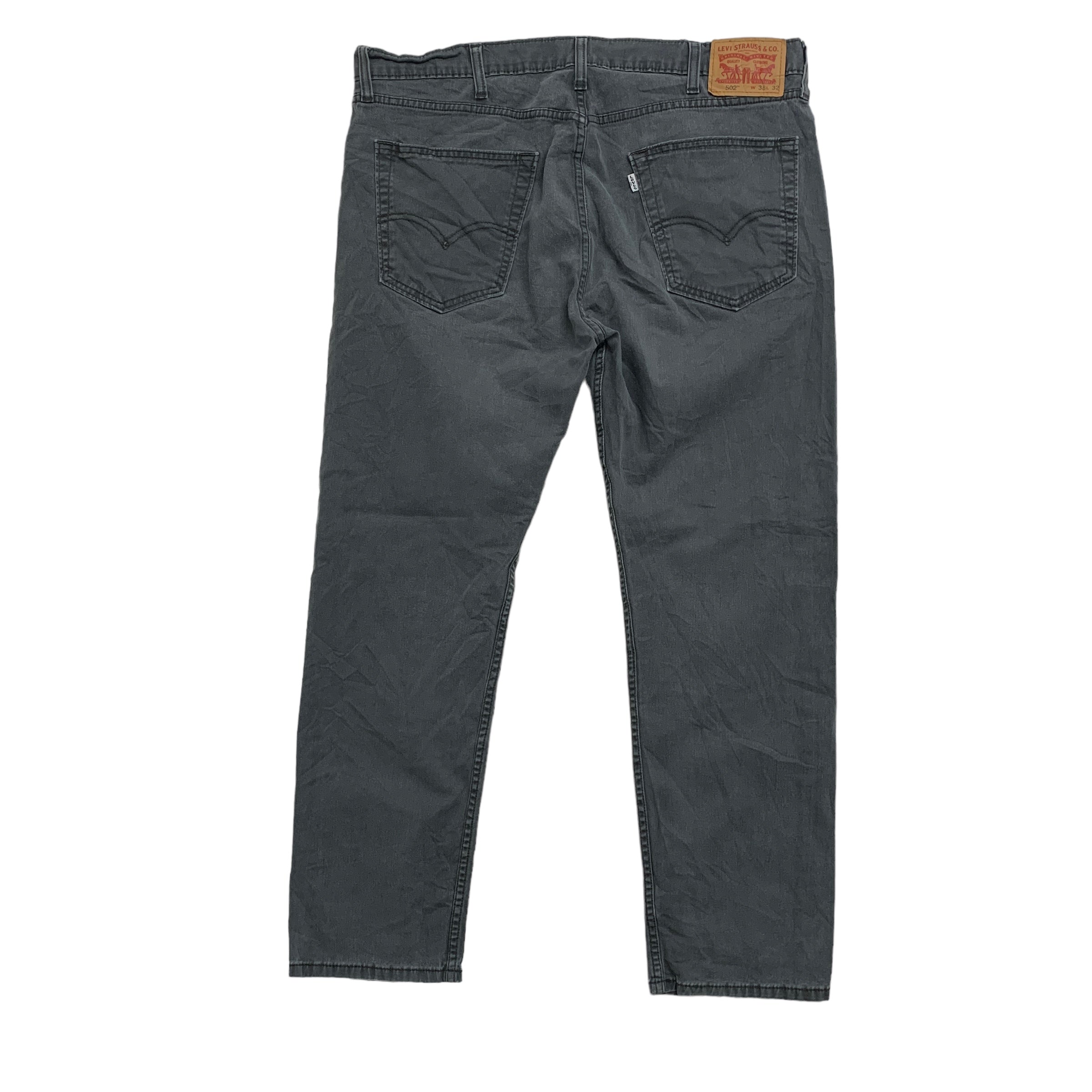 Levis 502 Trousers W38 L30 Mens Grey Regular Taper Fit Cotton Pants