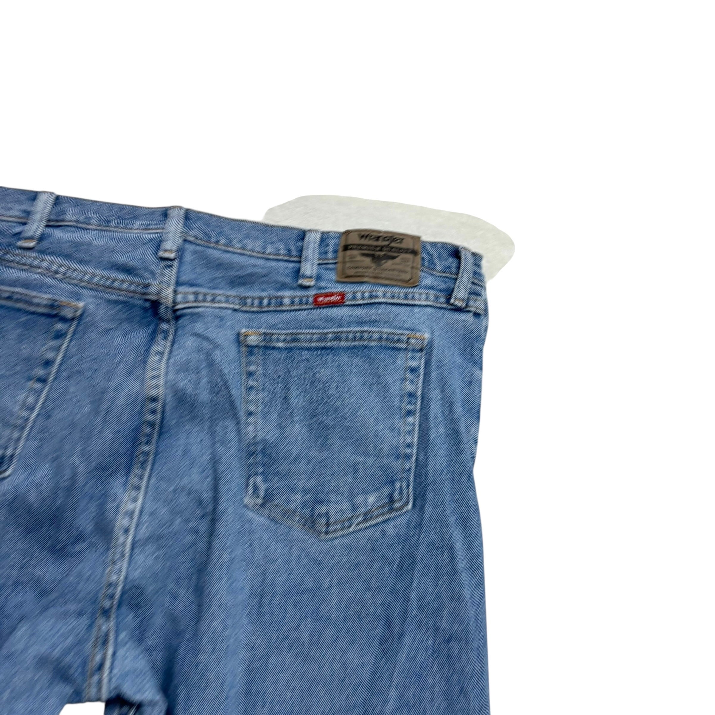 Wrangler Jeans W42 L30 Mens Light Blue Regular Straight Fit Stretch Denim (E)