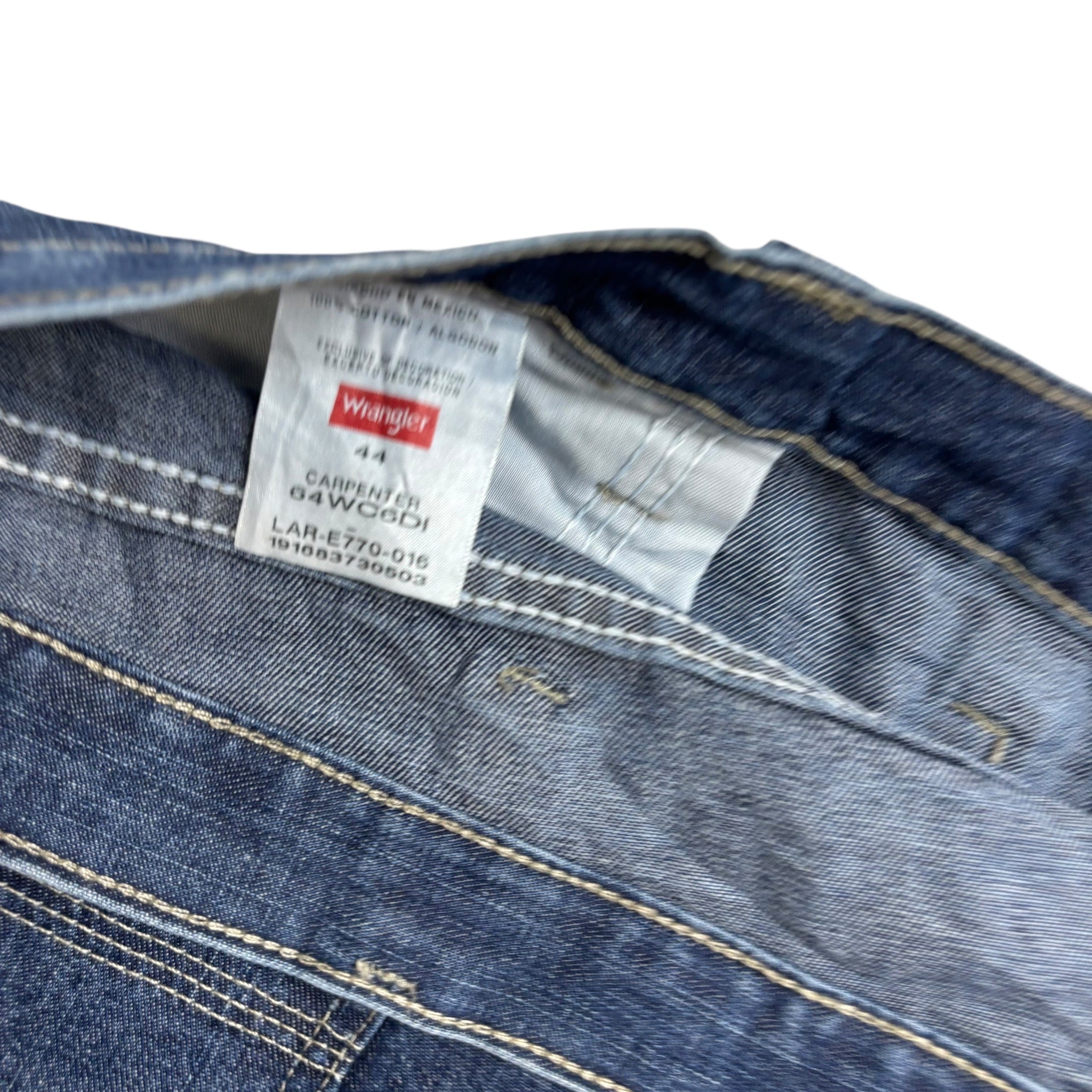 Wrangler Baggy Jorts W44 Mens Dark Blue Denim Shorts Carpenter Relaxed Fit (E)