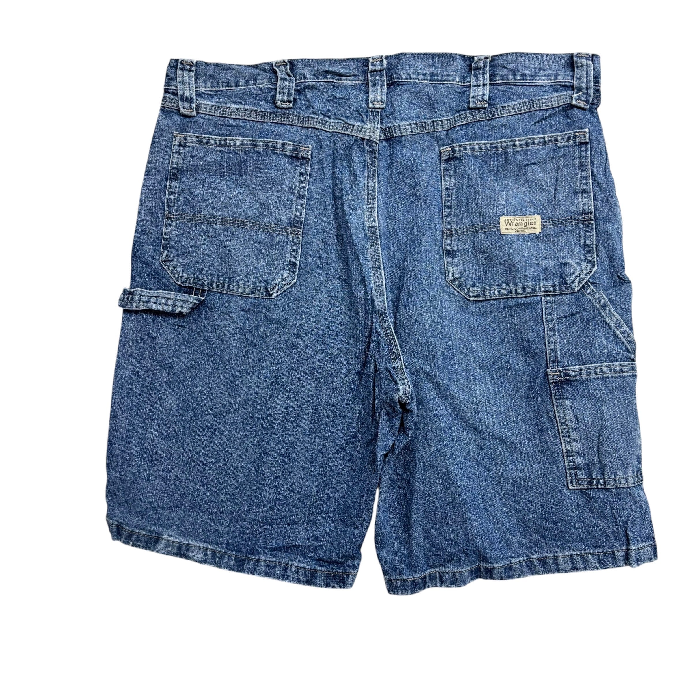 Wrangler Baggy Jorts W38 Mens Mid Blue Denim Shorts Relaxed Fit Carpenter (E)