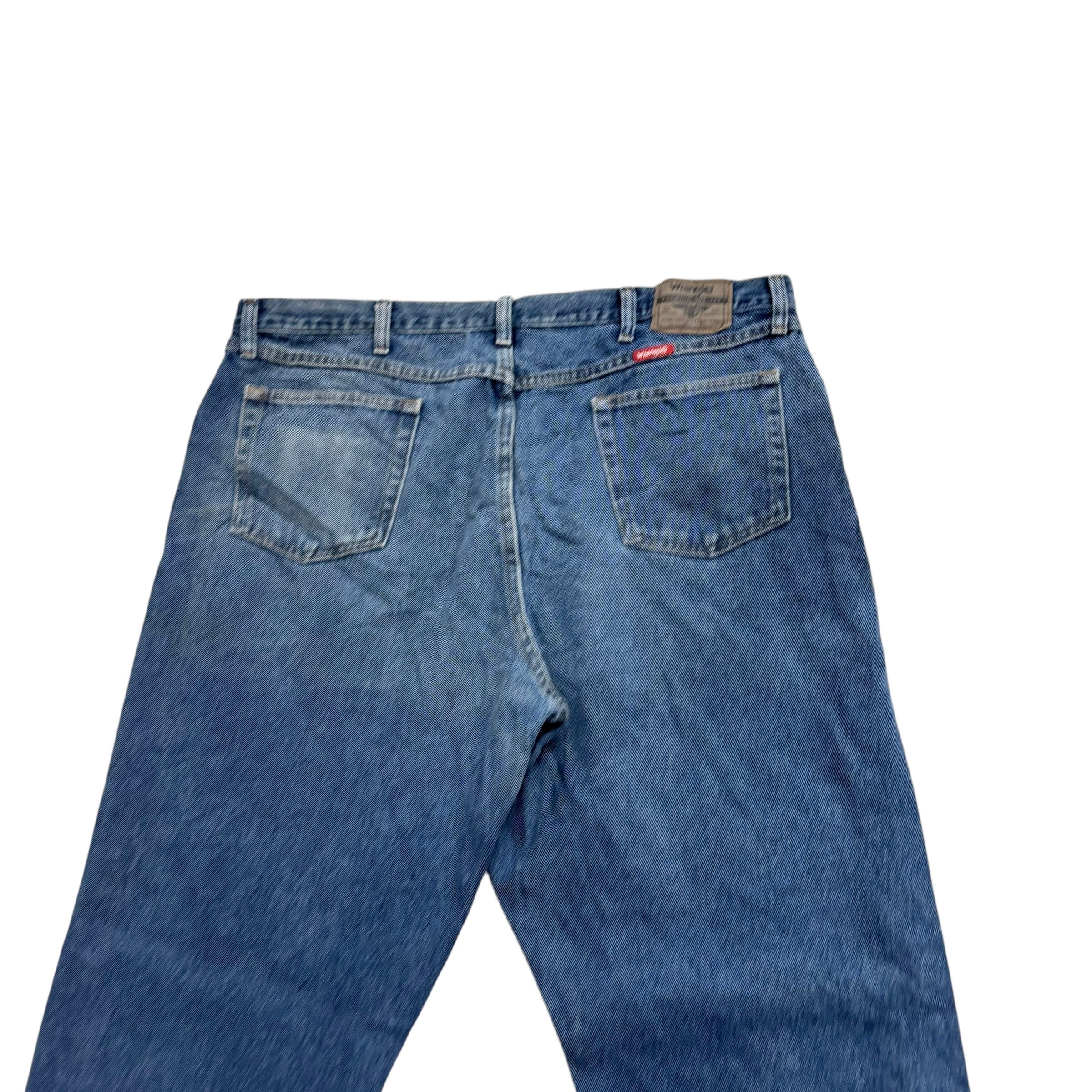 Wrangler Jeans W42 L32 Mens Mid Blue Relaxed Straight Fit Denim (F)
