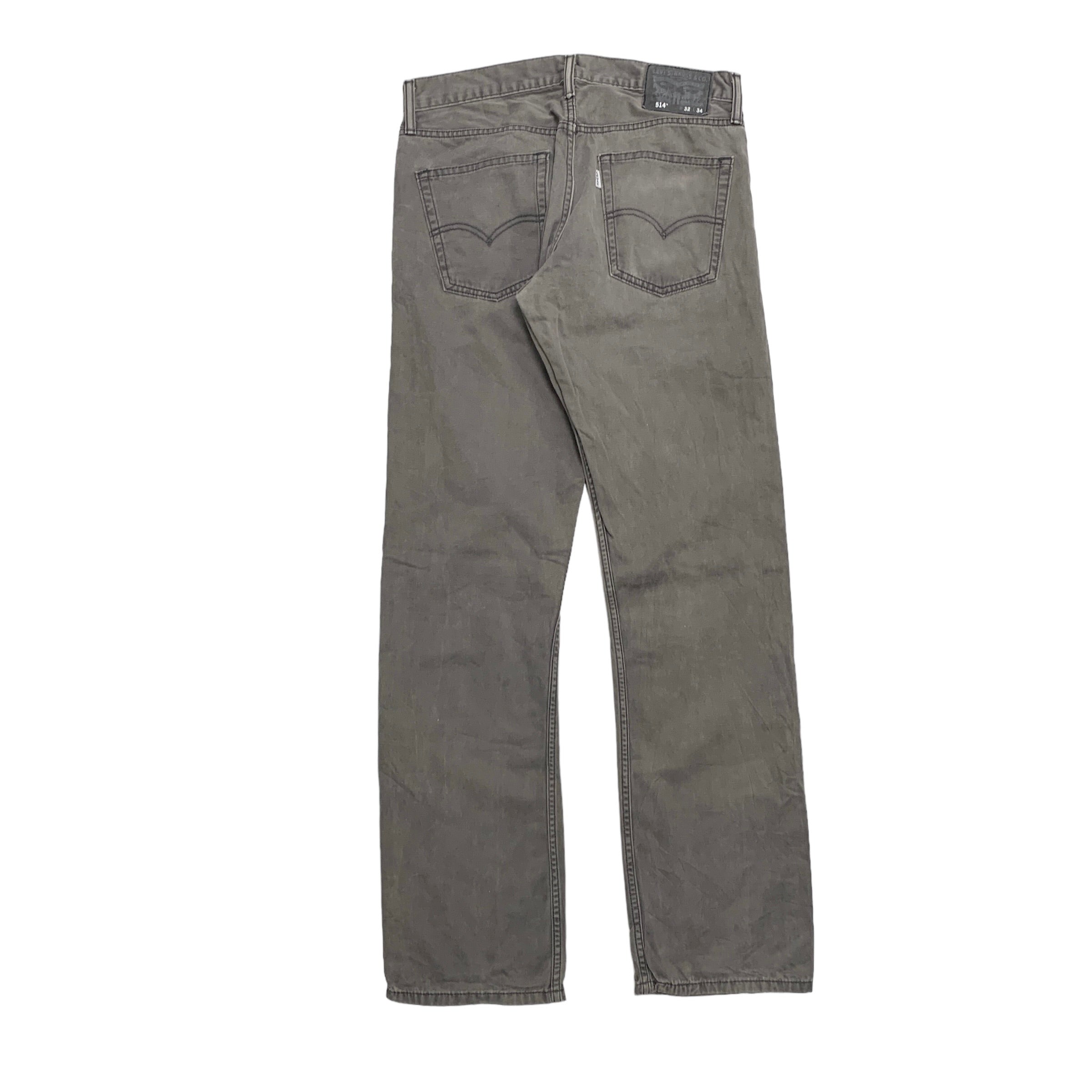 Levis 514 Trousers W32 L34 Mens Grey Regular Straight Fit Cotton Pants