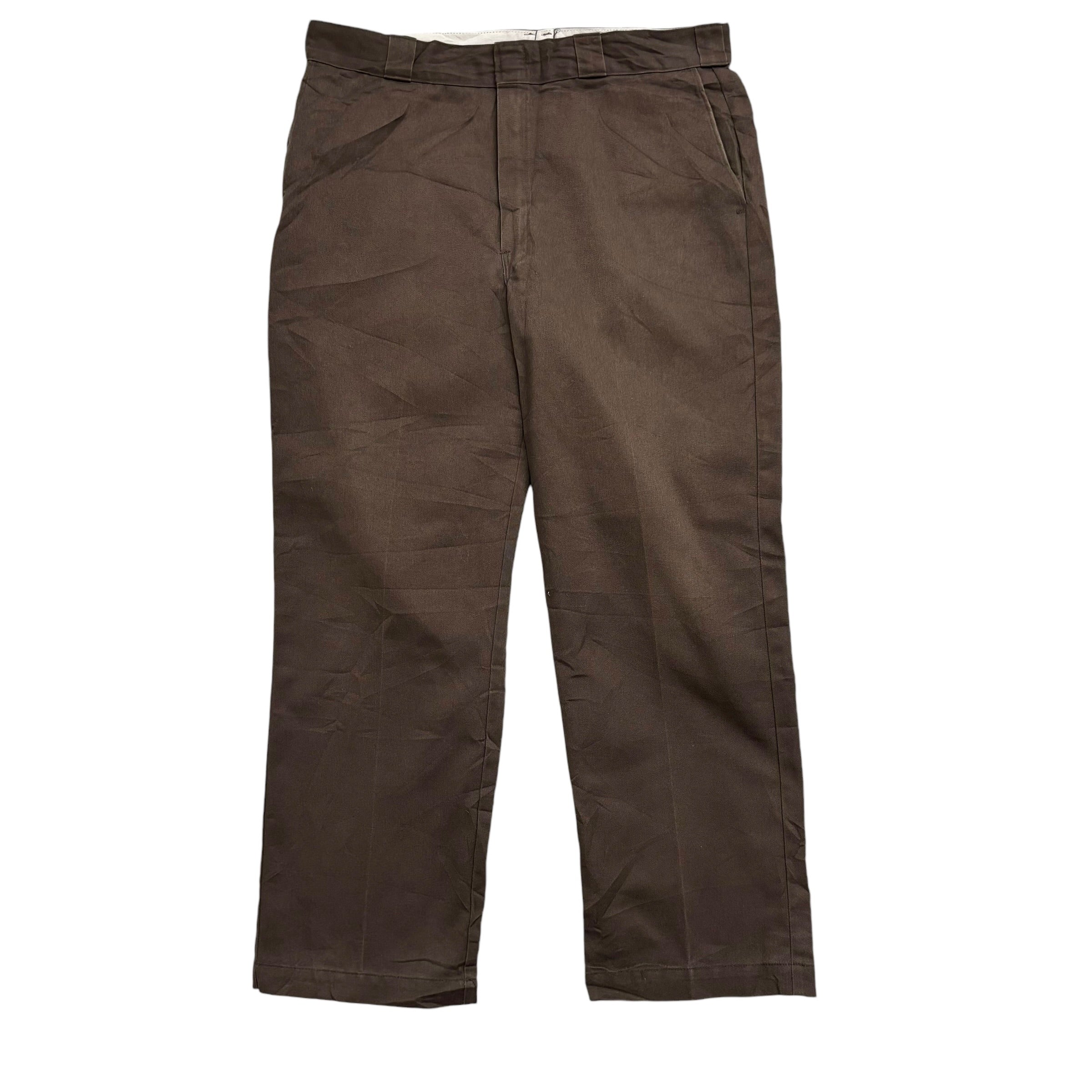 Dickies Trousers W38 L30 Mens Brown Pants Relaxed Straight Fit Workwear