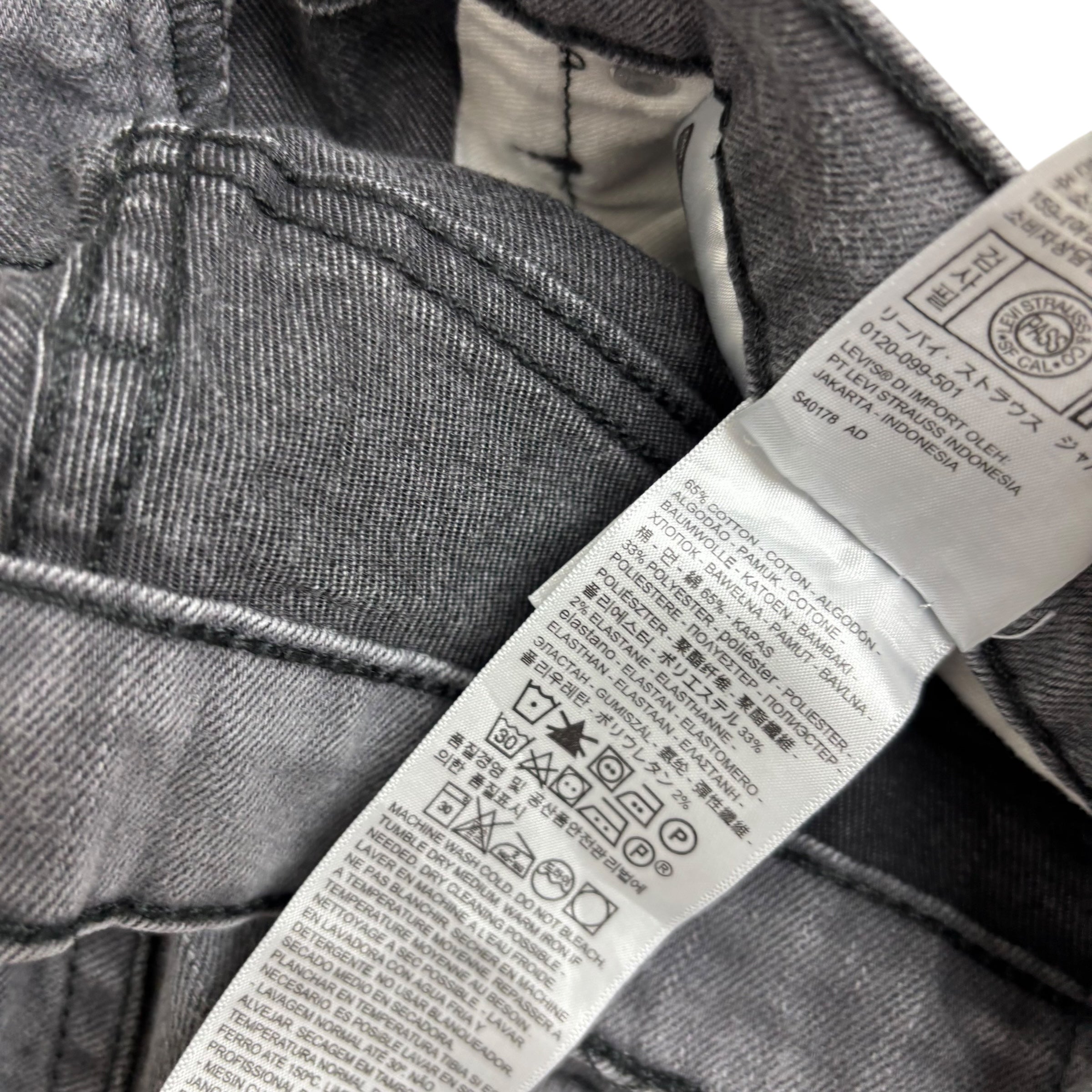 Levis 511 Jeans W31 L32 Mens Grey Slim Fit Stretch Denim (E)