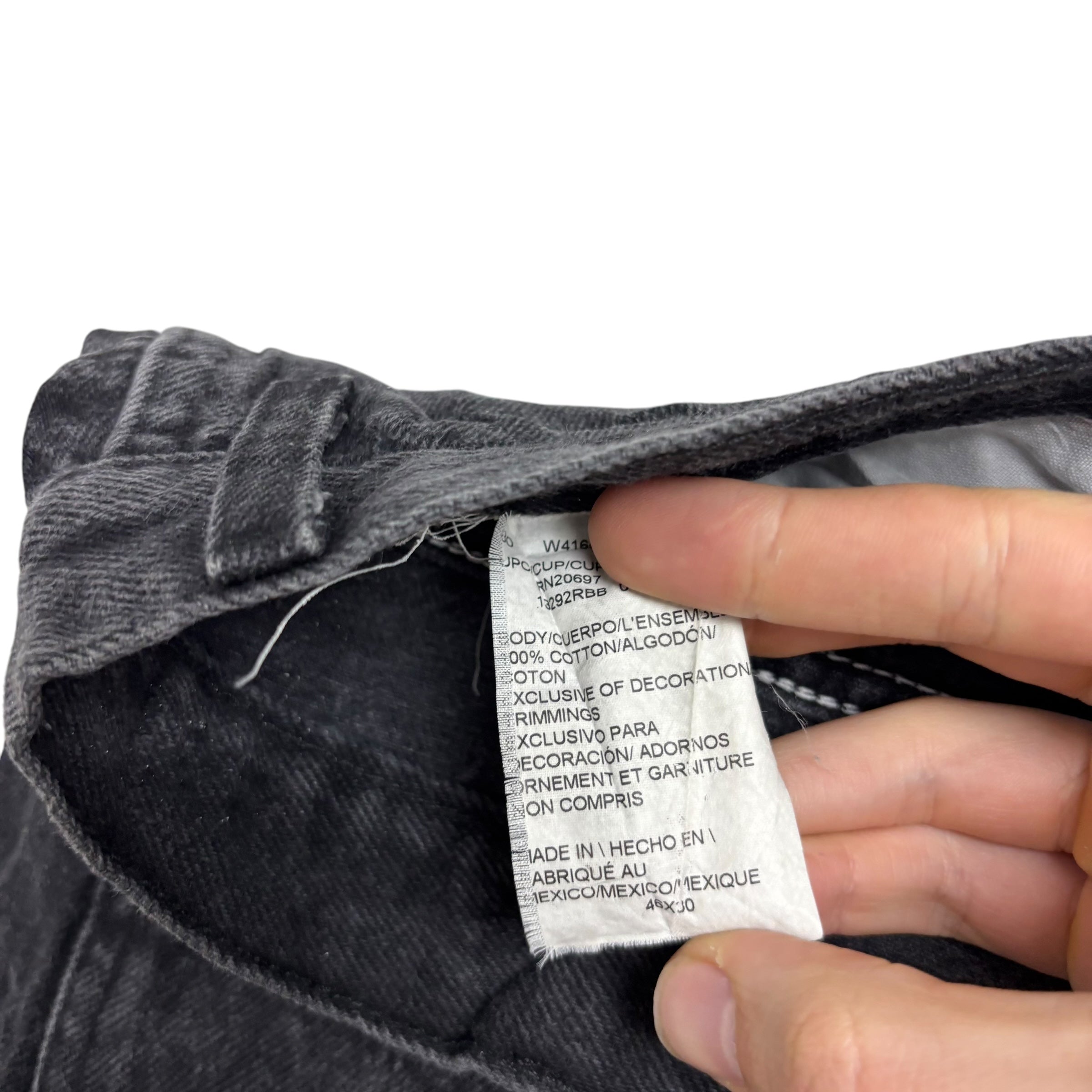 Dickies Jeans W46 L30 Mens Black Relaxed Straight Fit Denim (F)